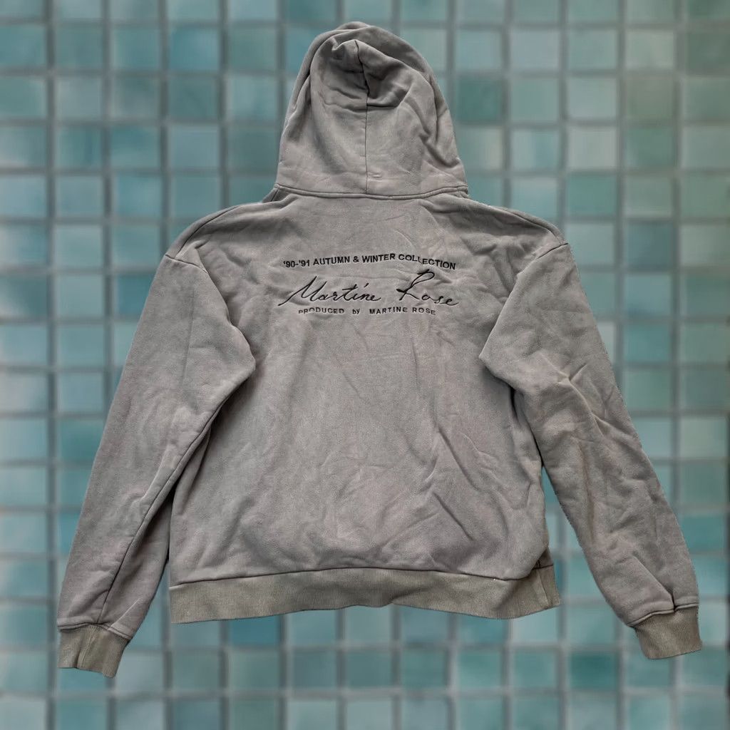 Martine Rose Martine Rose Hoodie Mens Medium Gray Spellout Cotton Fleece Embroidered Pullover Shirt Size US L / EU 52-54 / 3 - 1 Thumbnail