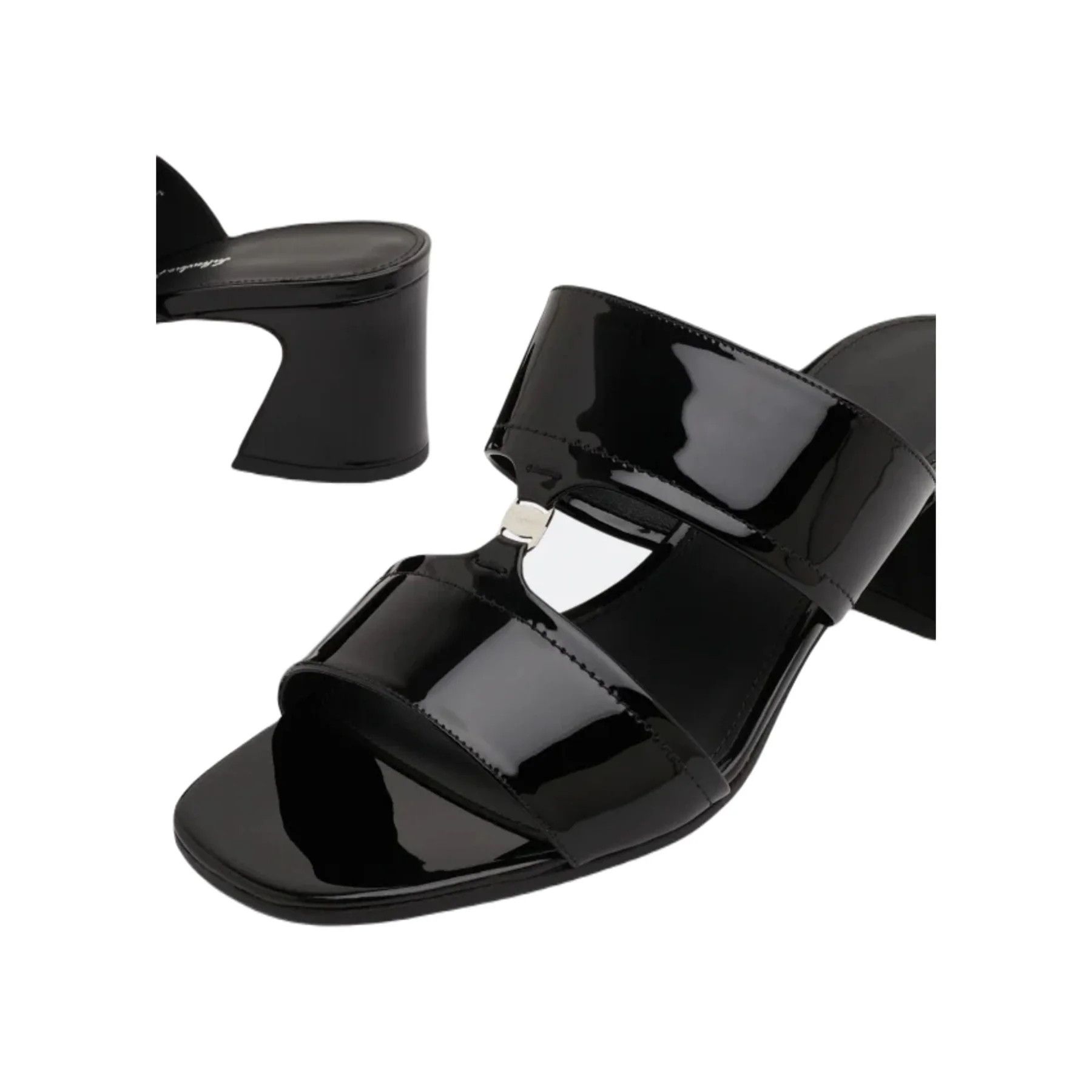 Salvatore Ferragamo o1y0426 Block Heel Mules in Black Size US 5.5 / IT 35.5 - 2 Thumbnail