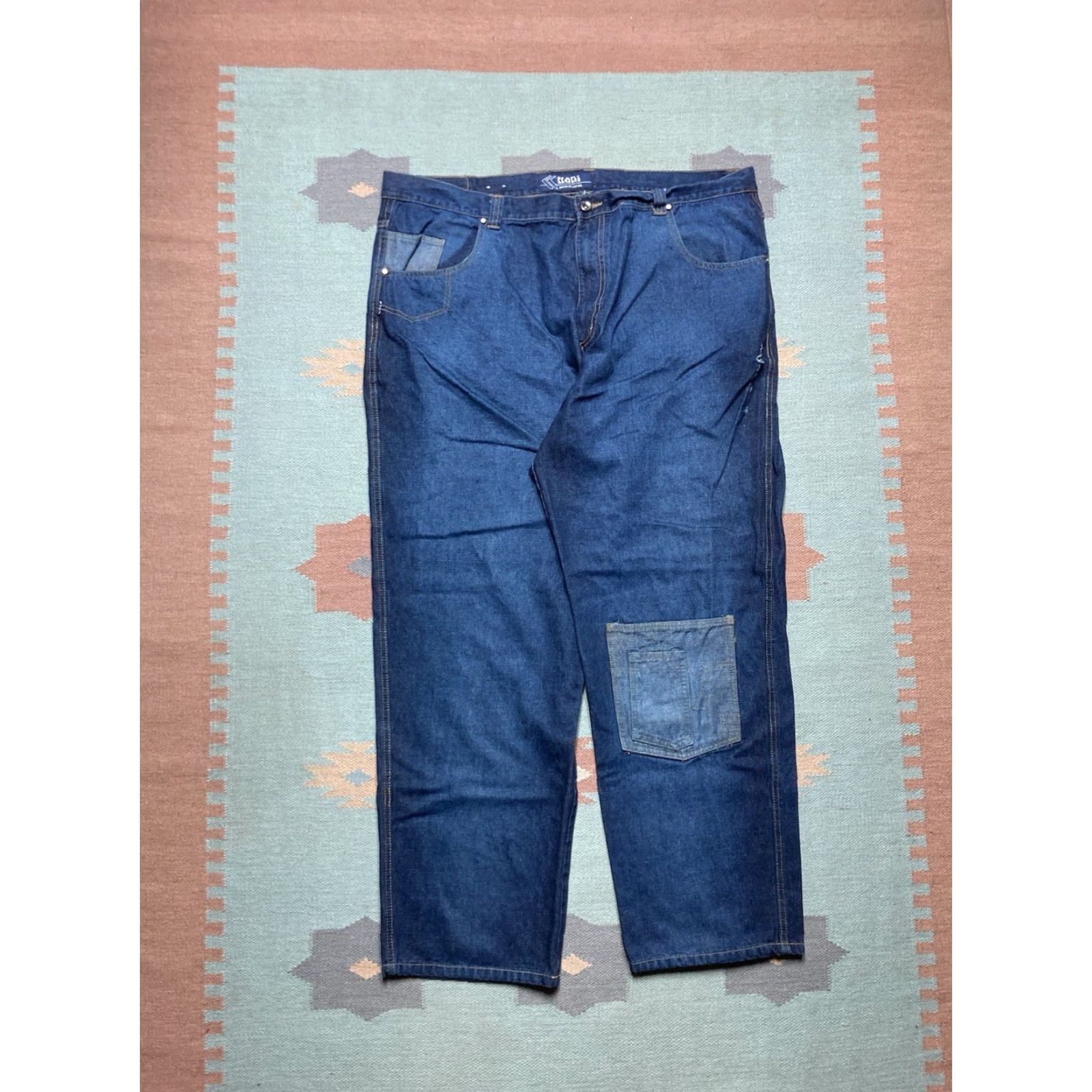 Karl Kani VINTAGE Karl Kani Jeans Men 44x33 Wide-Leg Hip Hop Baggy Skater Blue 90s Style Vintage Y2K Wide-Leg Jeans Mens 44x33 Size US 44 / EU 60 - 4 Thumbnail