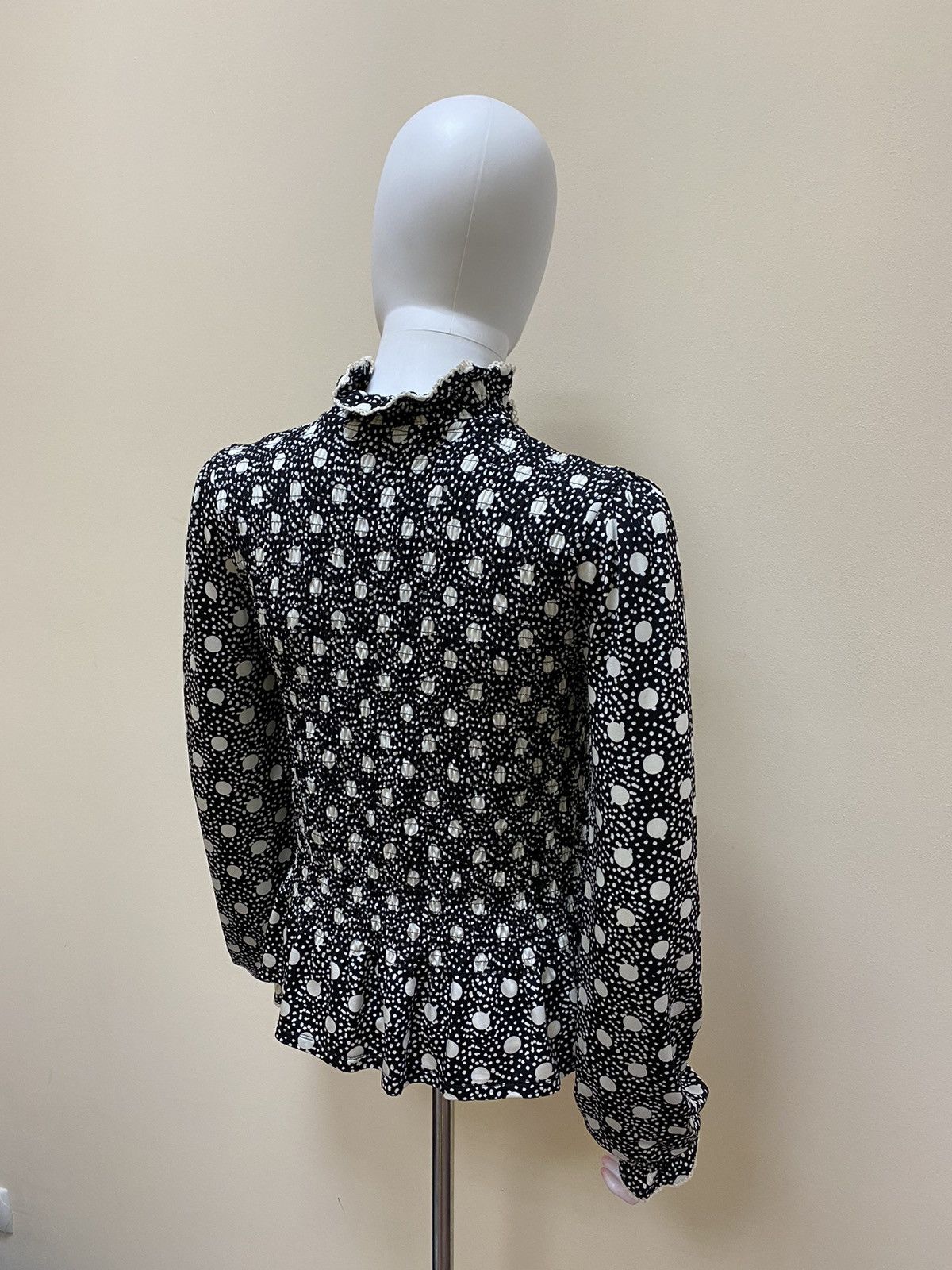 Sandro Sandro Spotted Shirred Smocked Mock Neck Top Size 2 Size M / US 6-8 / IT 42-44 - 7 Thumbnail