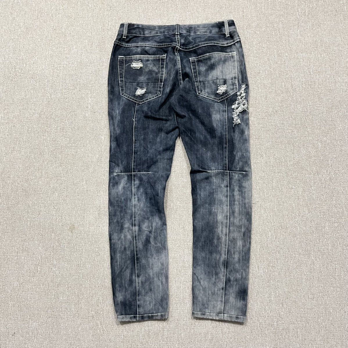 Hysteric Glamour BI Jeans - Skull Destroyed Studed Mud Wash Skinny Jeans Size US 32 / EU 48 - 12 Thumbnail