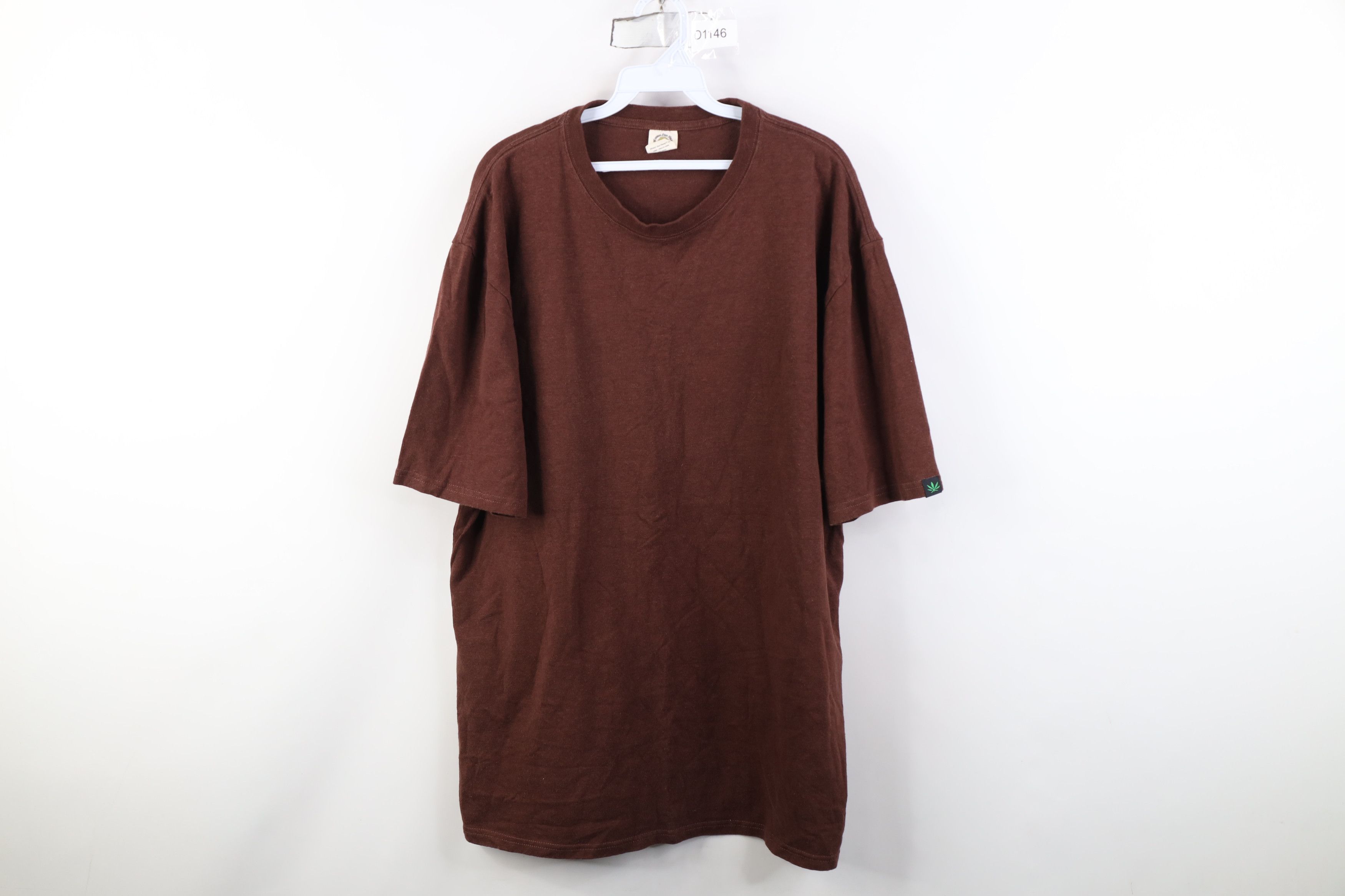 Vintage Vintage Y2K Streetwear Hemp Organic Cotton T-Shirt Brown Size US XXL / EU 58 / 5 - 1 Thumbnail