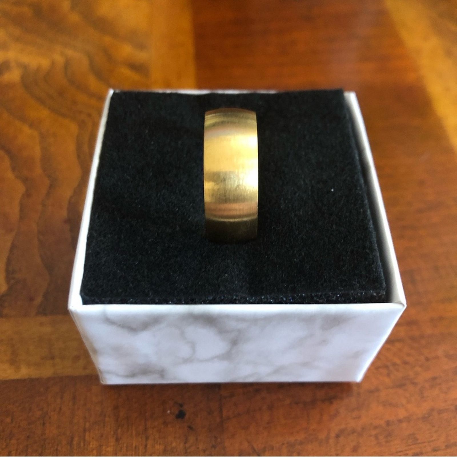 Jewelry Men’s matte frosted titanium steel gold band NWT 11 Size ONE SIZE - 4 Thumbnail