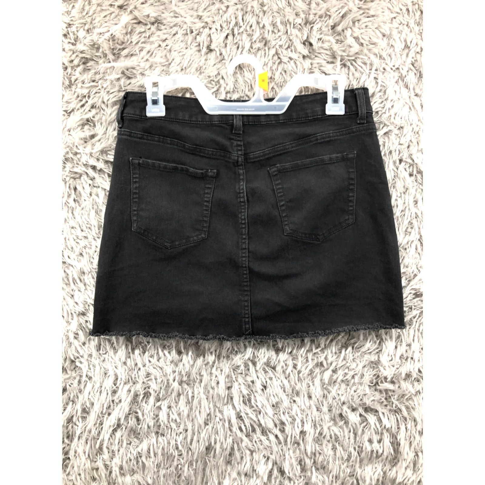 Vintage No Boundaries Skirt Juniors Size 11 Midi Black Denim Cotton Denim Logo Pattern Solid Women Girls Size 32" / US 10 / IT 46 - 4 Thumbnail