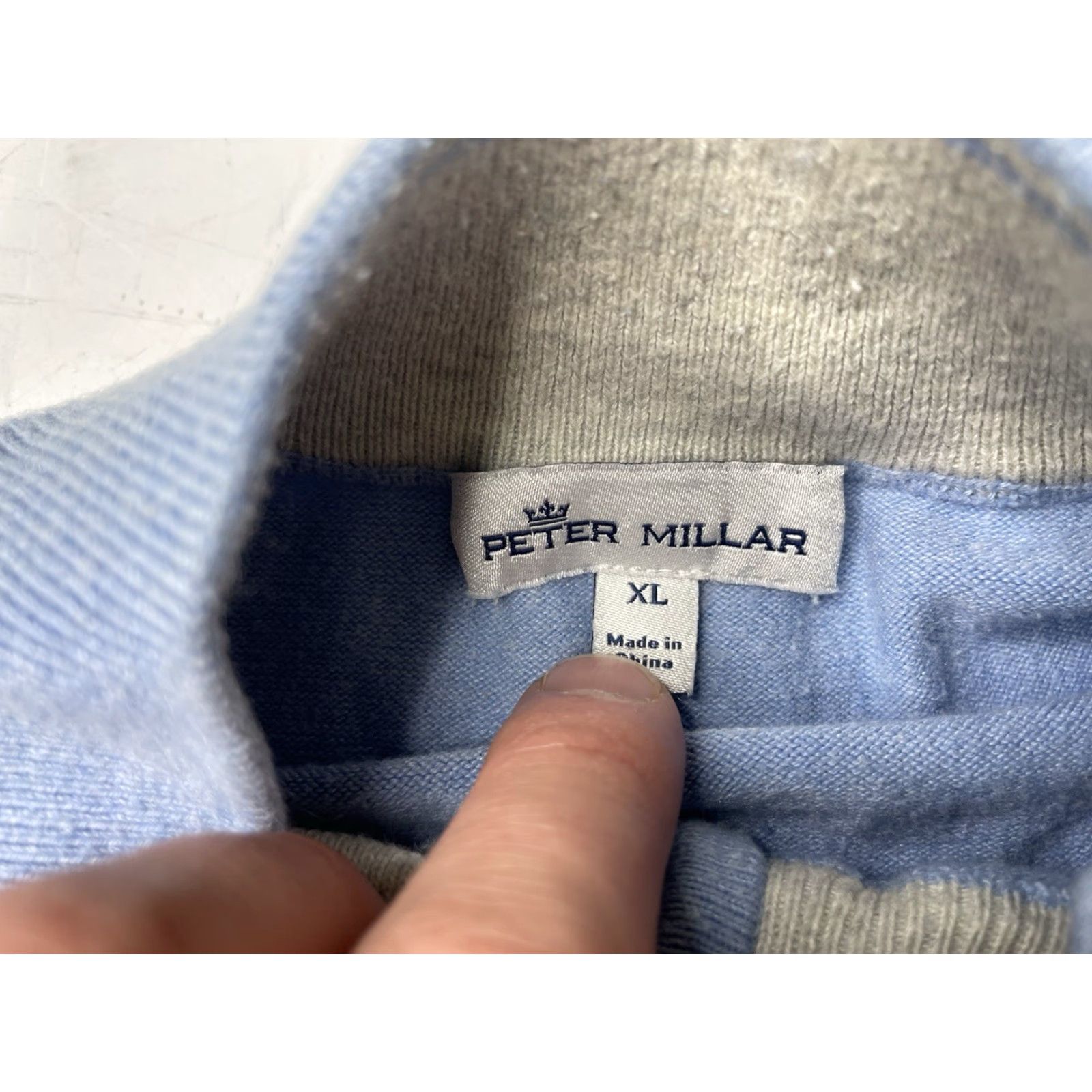 Peter Millar Peter Millar Crown Cotton Blend Pullover 1/4 Zip Sweatshirt Blue Men's XL Size US XL / EU 56 / 4 - 3 Thumbnail