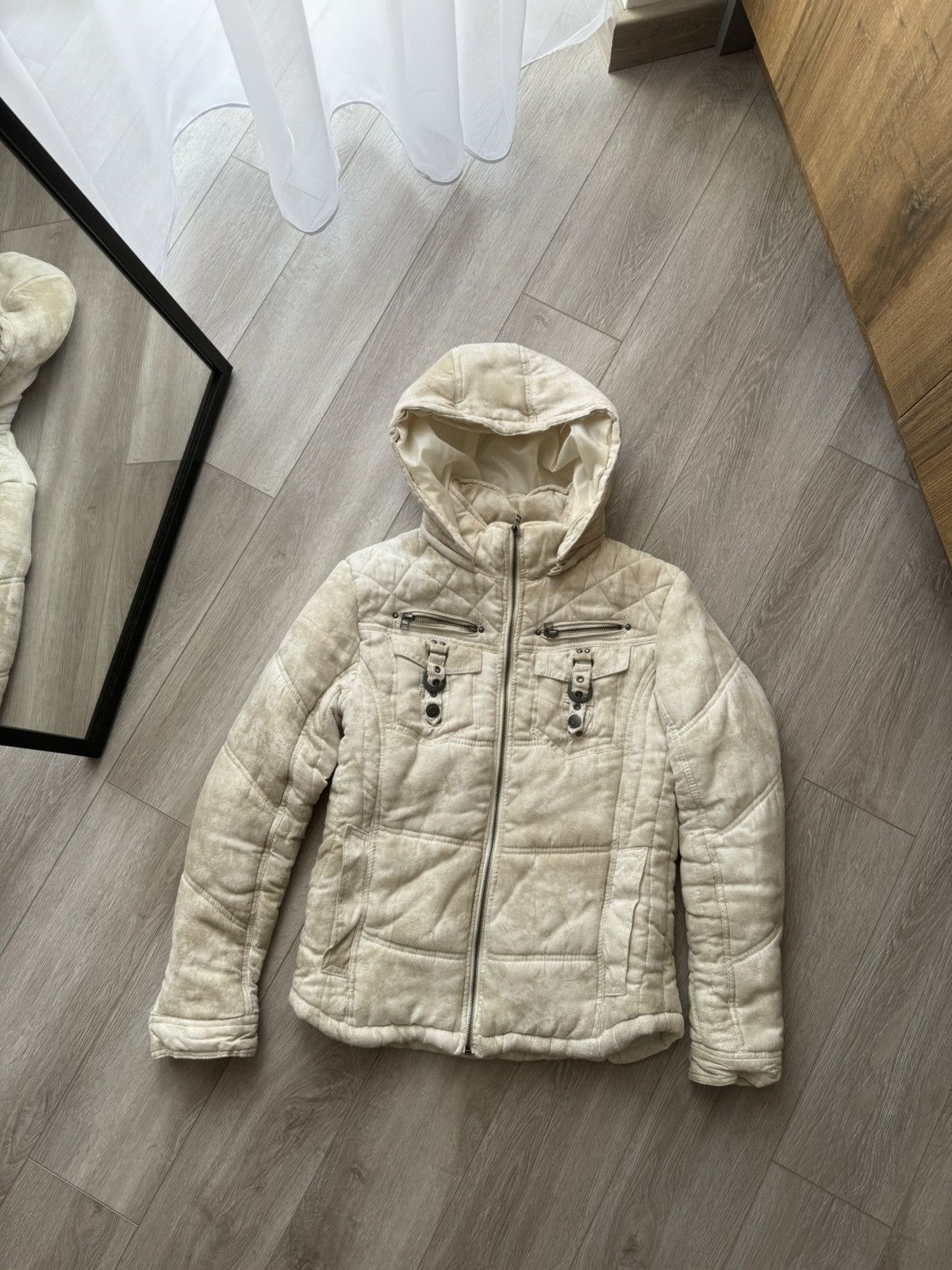✨In The Attic Detachable Furr Hooded Puffer Down Jacket Punk