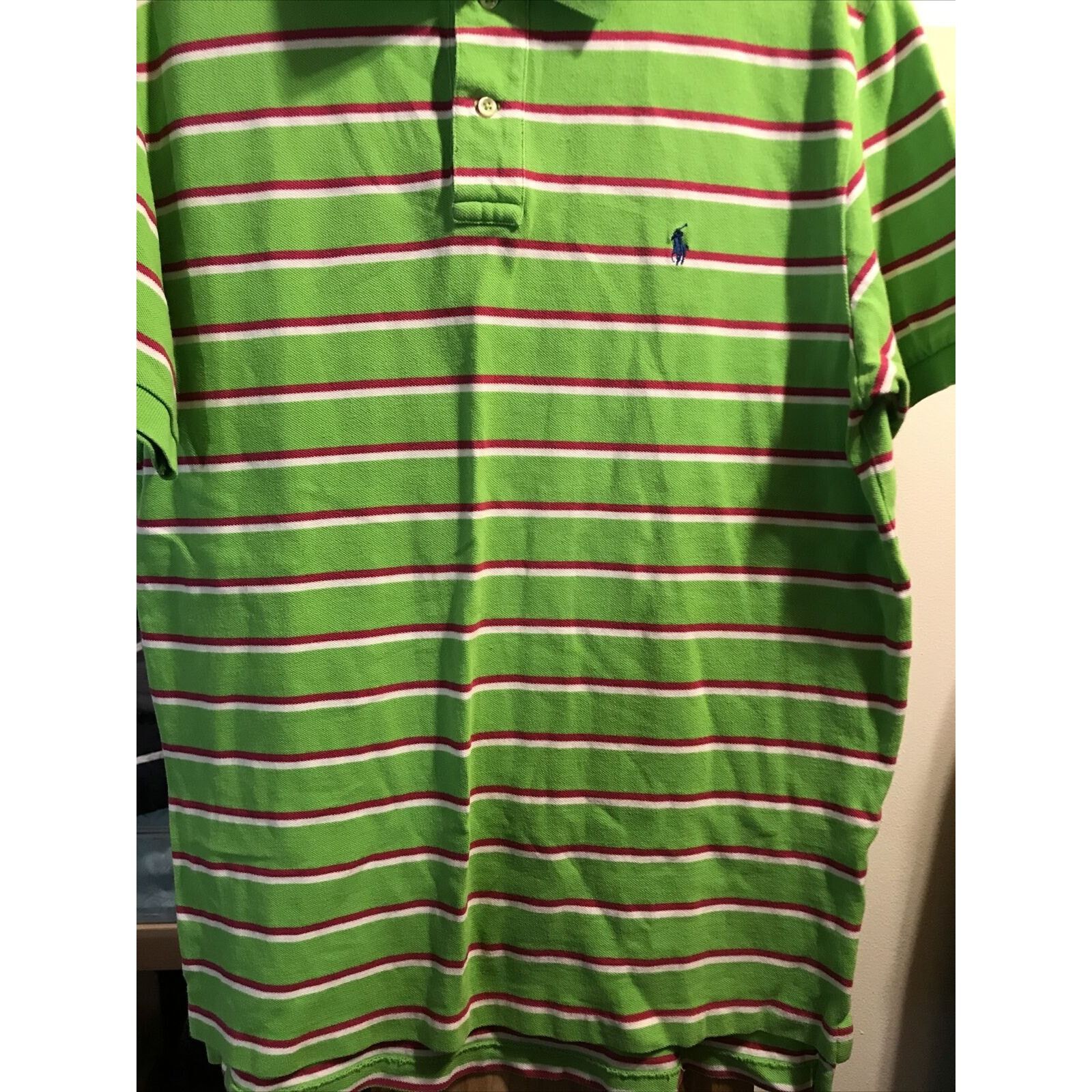 Polo Ralph Lauren Ralph Lauren Polo Men L Green SS 1/4 Button Cotton Shirt Size US L / EU 52-54 / 3 - 8 Thumbnail