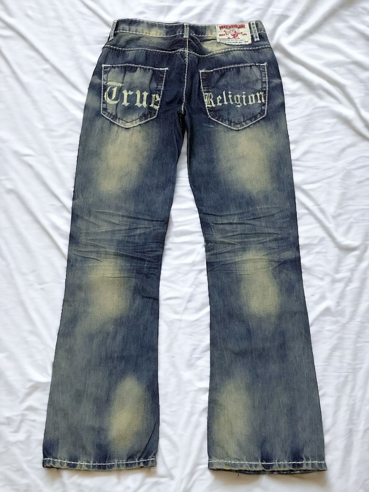 True Religion True Religion Billy Giant Big T Stitch Enzyme Flared Jeans Size US 30 / EU 46 - 1 Thumbnail