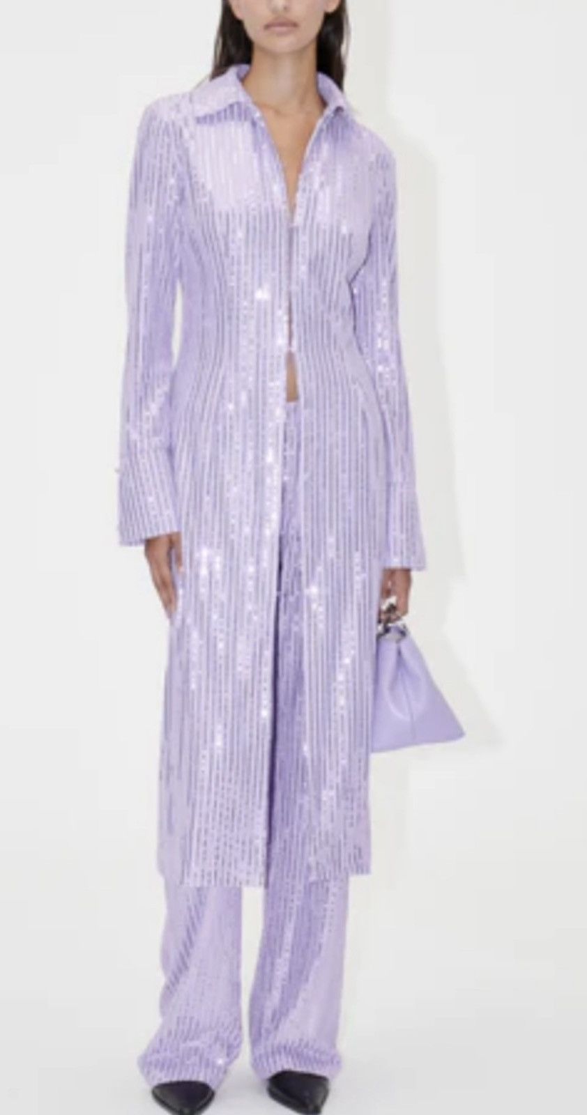 Stine Goya Stine Goya Sonja Sequin Long Sleeve Button-Up Shirtdress Size M / US 6-8 / IT 42-44 - 1 Thumbnail