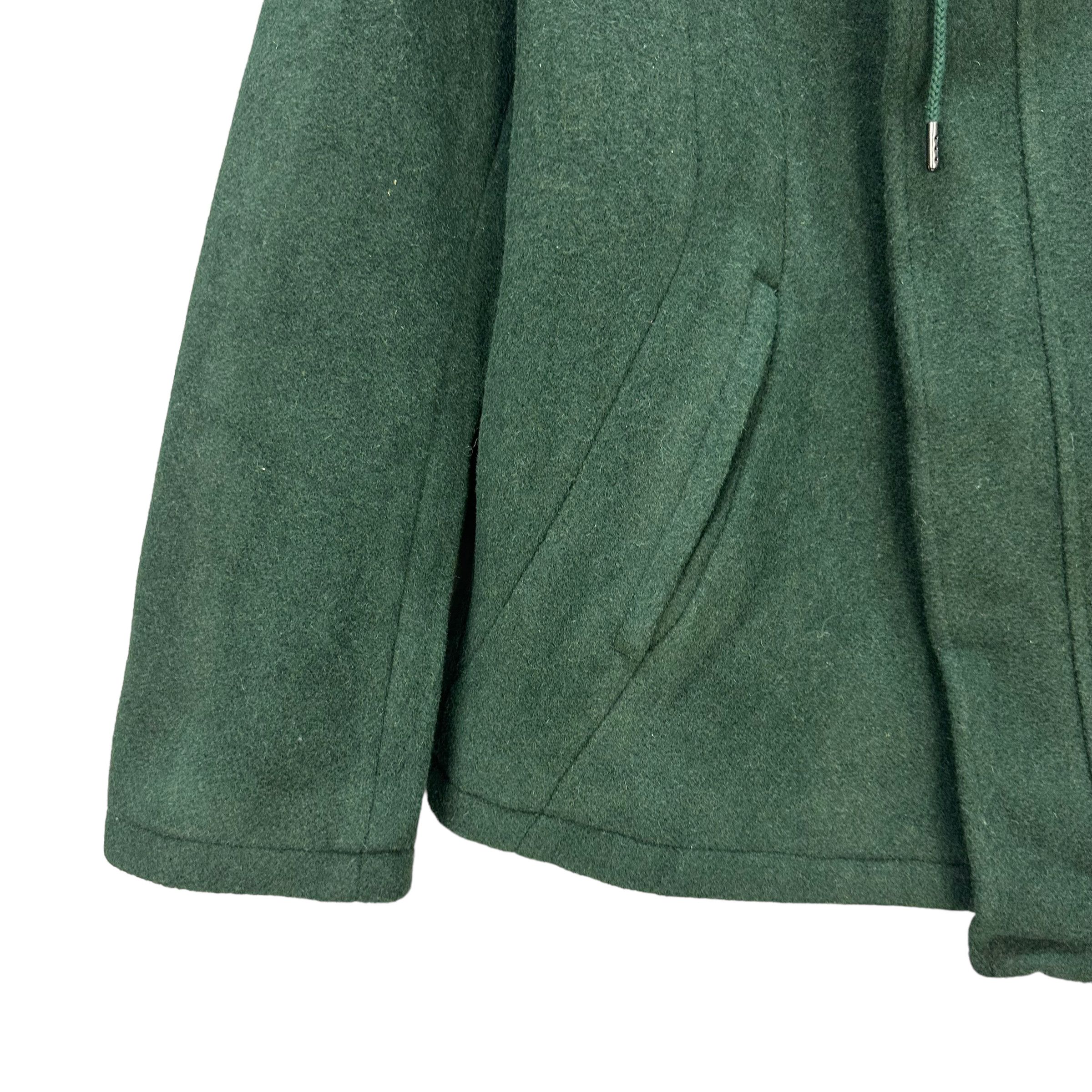 Tornado Mart TORNADO MART GREEN WOOL HOODED ASYMMETRIC JACKET #8330-004 Size L / US 10 / IT 46 - 4 Thumbnail