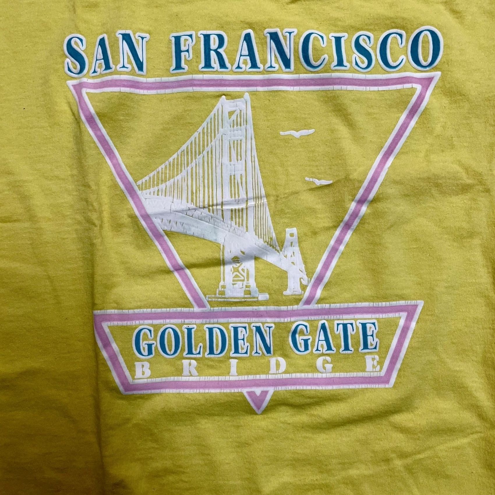 Vintage VTG 90s SAN FRANCISCO GOLDEN GATE BRIDGE T SHIRT Yellow SF USA SzL Unisex Short Sleeve Graphic Tee L Size US L / EU 52-54 / 3 - 2 Thumbnail