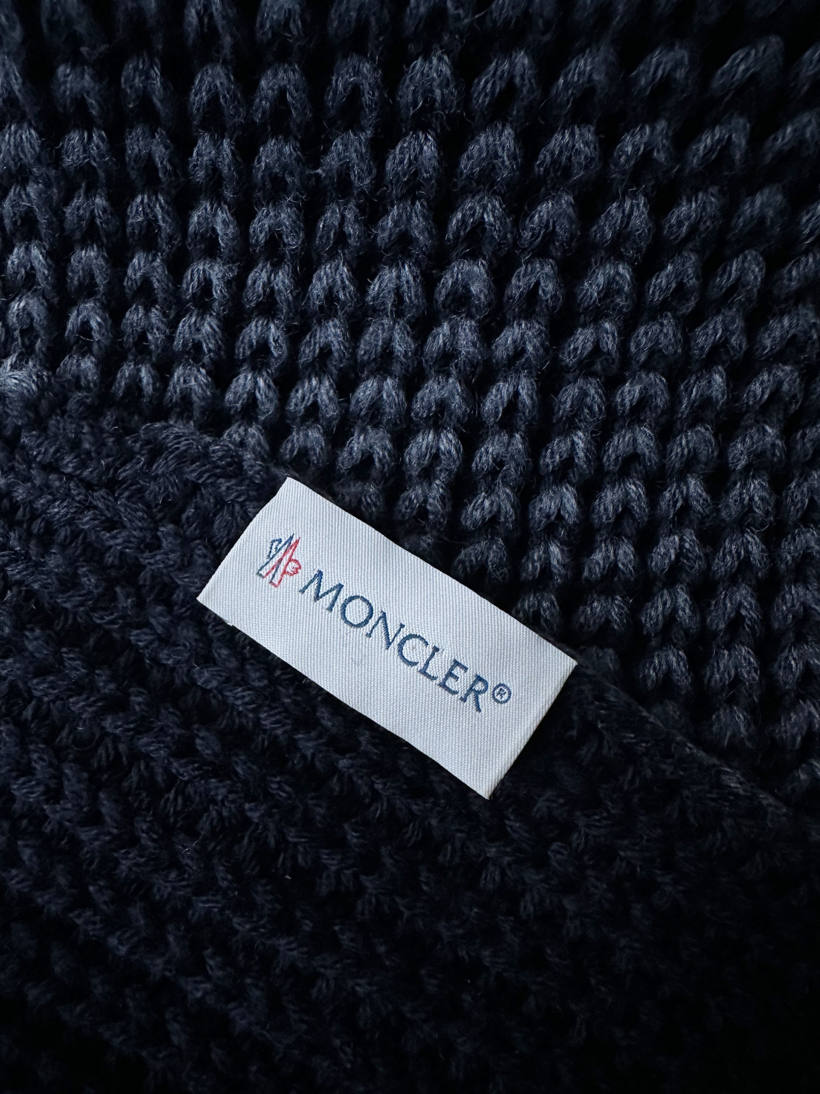 Moncler Moncler navy grey wool scarf Size ONE SIZE - 3 Thumbnail