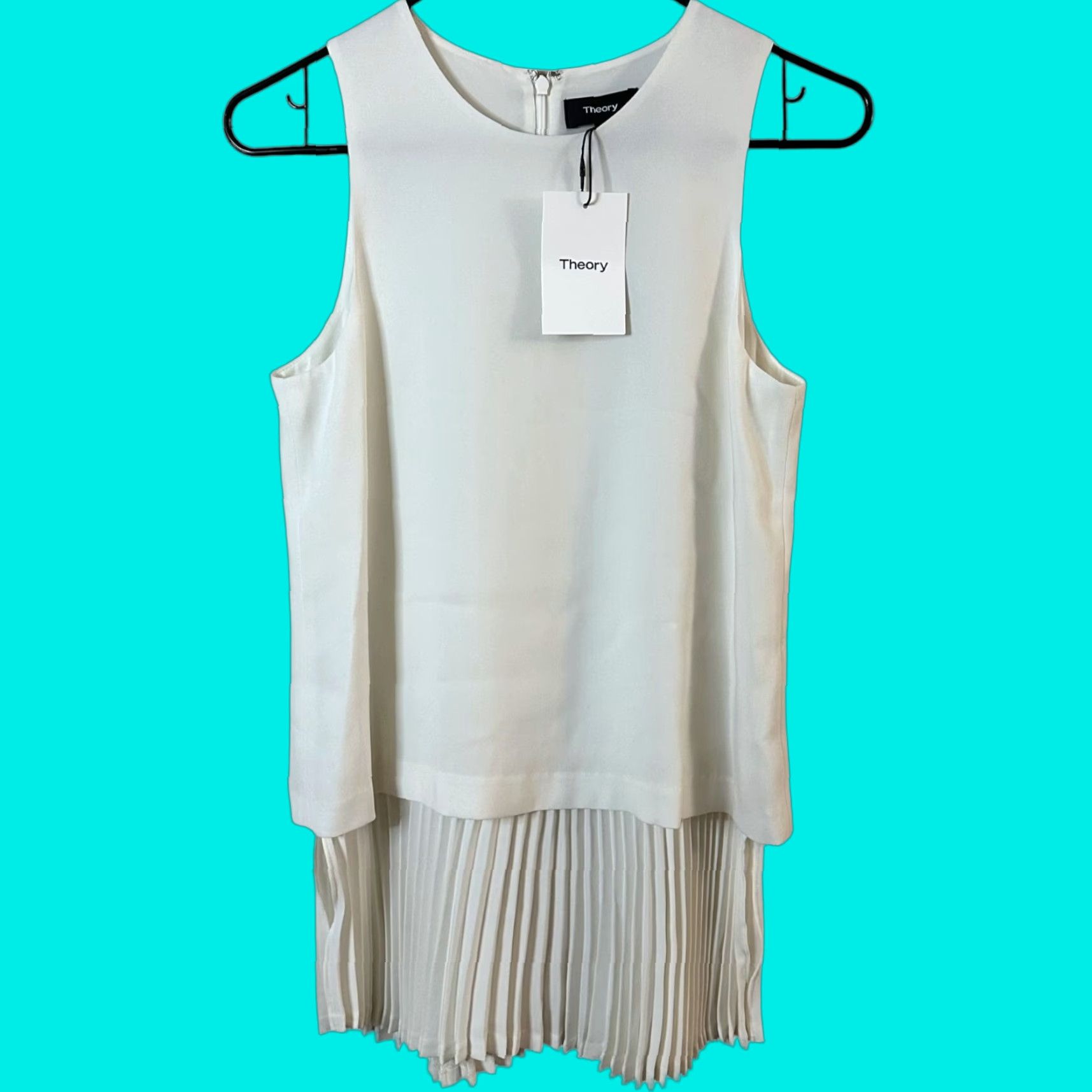 Theory Theory Anastaza Winslow Crepe Layered Top Ivory Women's Size Small Size S / US 4 / IT 40 - 1 Thumbnail