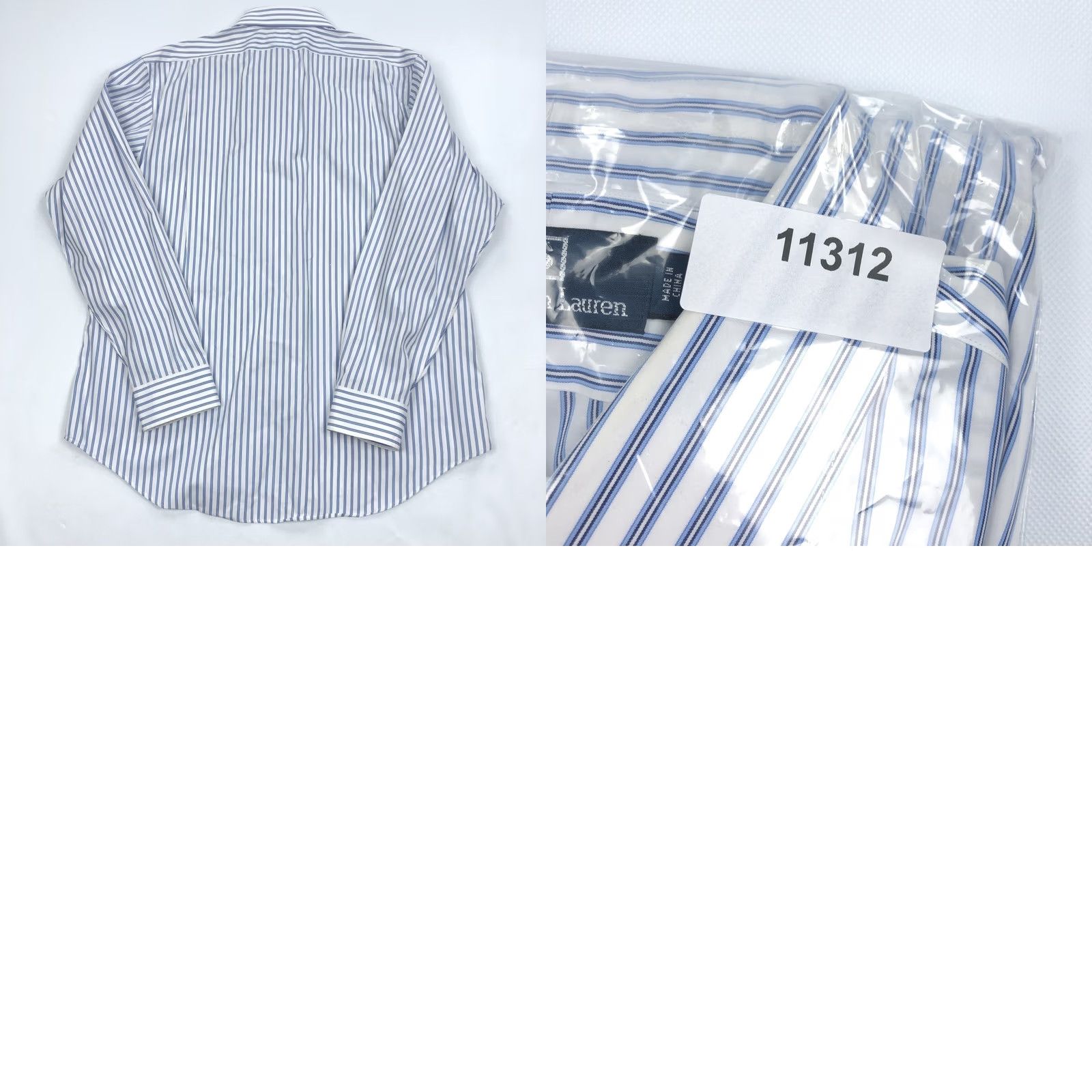Polo Ralph Lauren Polo by Ralph Lauren Dress Shirt Striped Long Sleeve Blue White 18 Regular Men's Shirt Size 48R - 8 Thumbnail