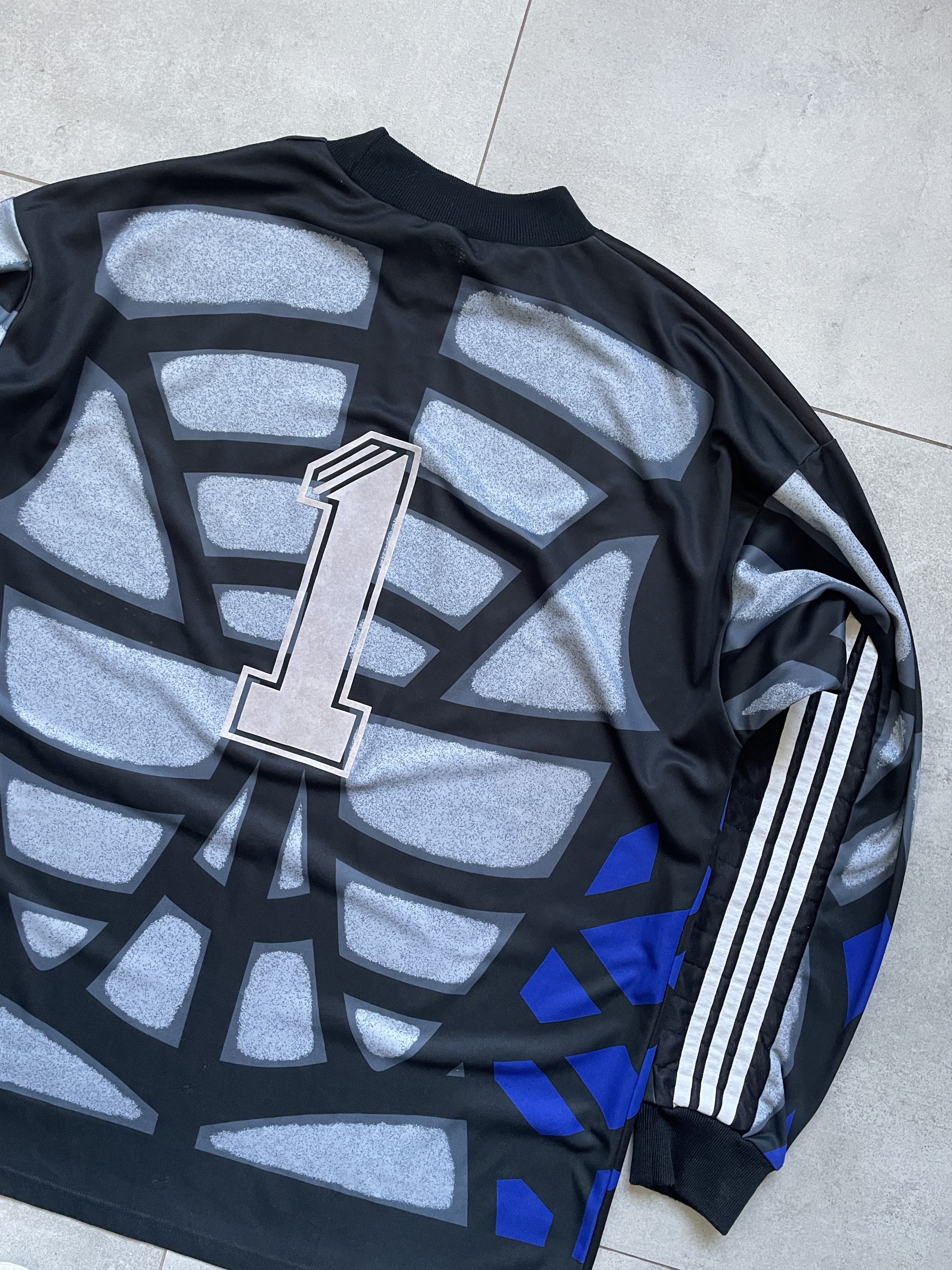 Adidas VINTAGE ADIDAS 90S BLUE BLACK SKELETON BLOKECORE JERSEY Size US XL / EU 56 / 4 - 4 Thumbnail