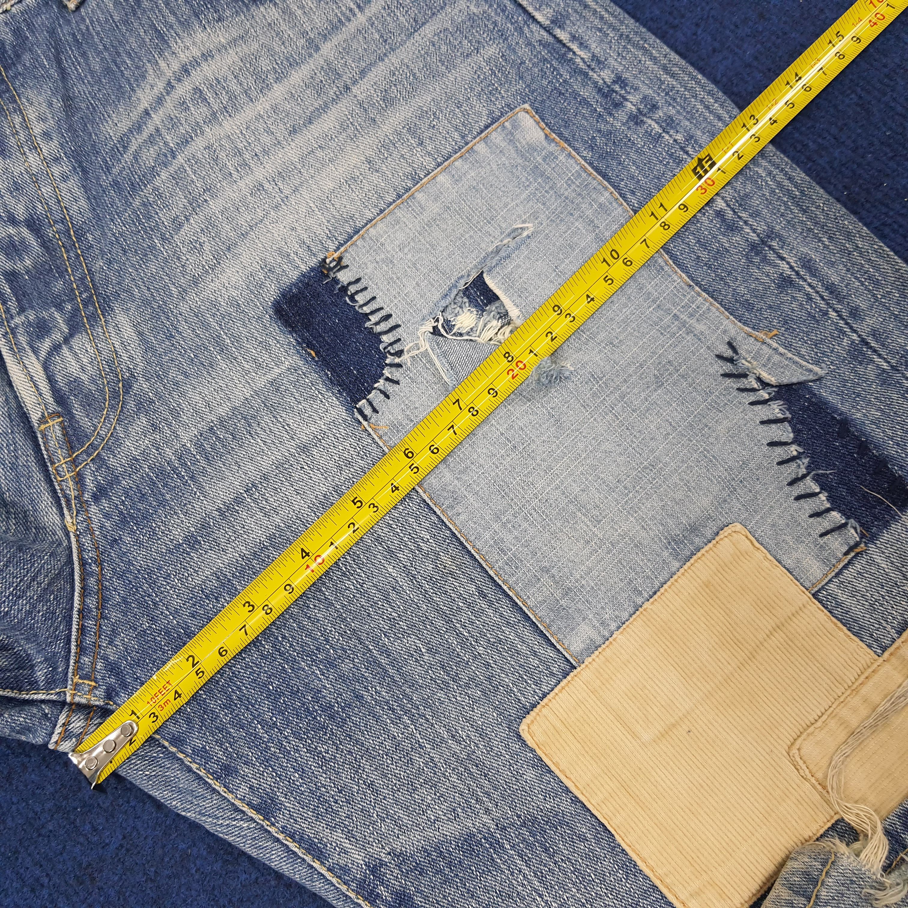 Designer × Vintage Vintage Exhibitionist Patchwork Design Denim Jeans Size US 32 / EU 48 - 13 Thumbnail