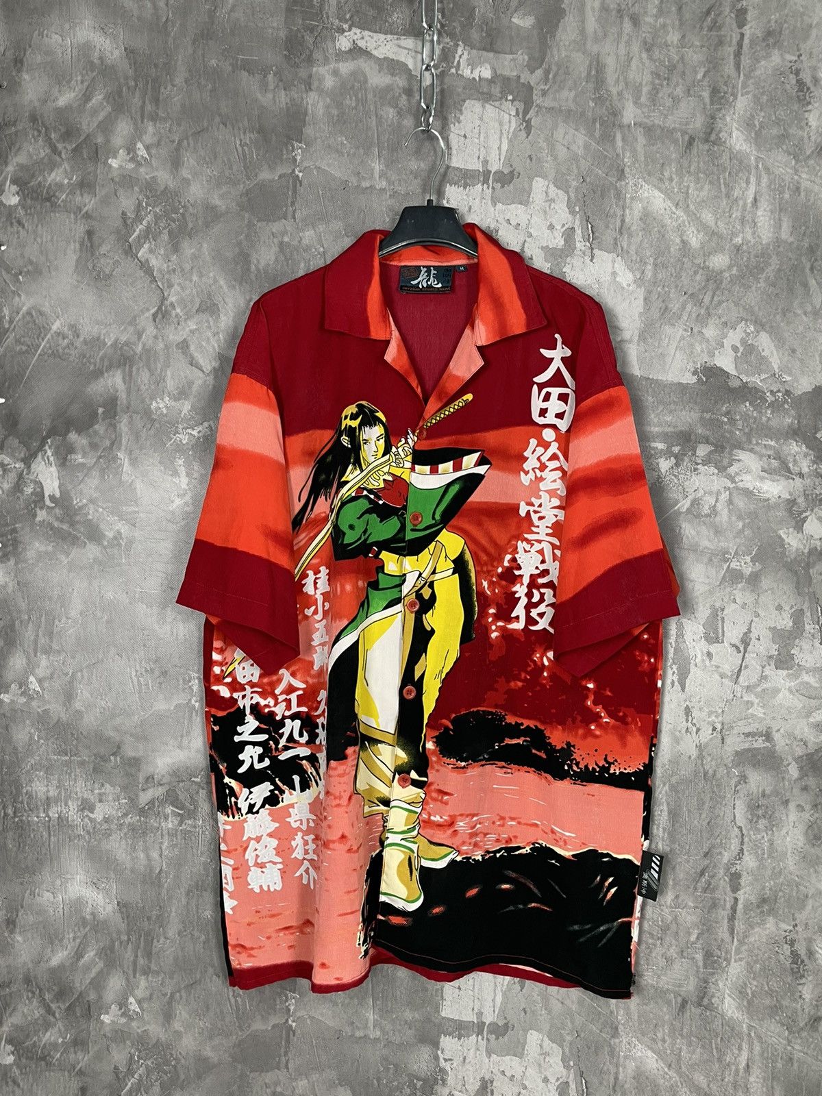 Japanese Brand × Vintage Vintage Japanese Samurai Button Up Hawaiian Shirt Size US M / EU 48-50 / 2 - 1 Thumbnail