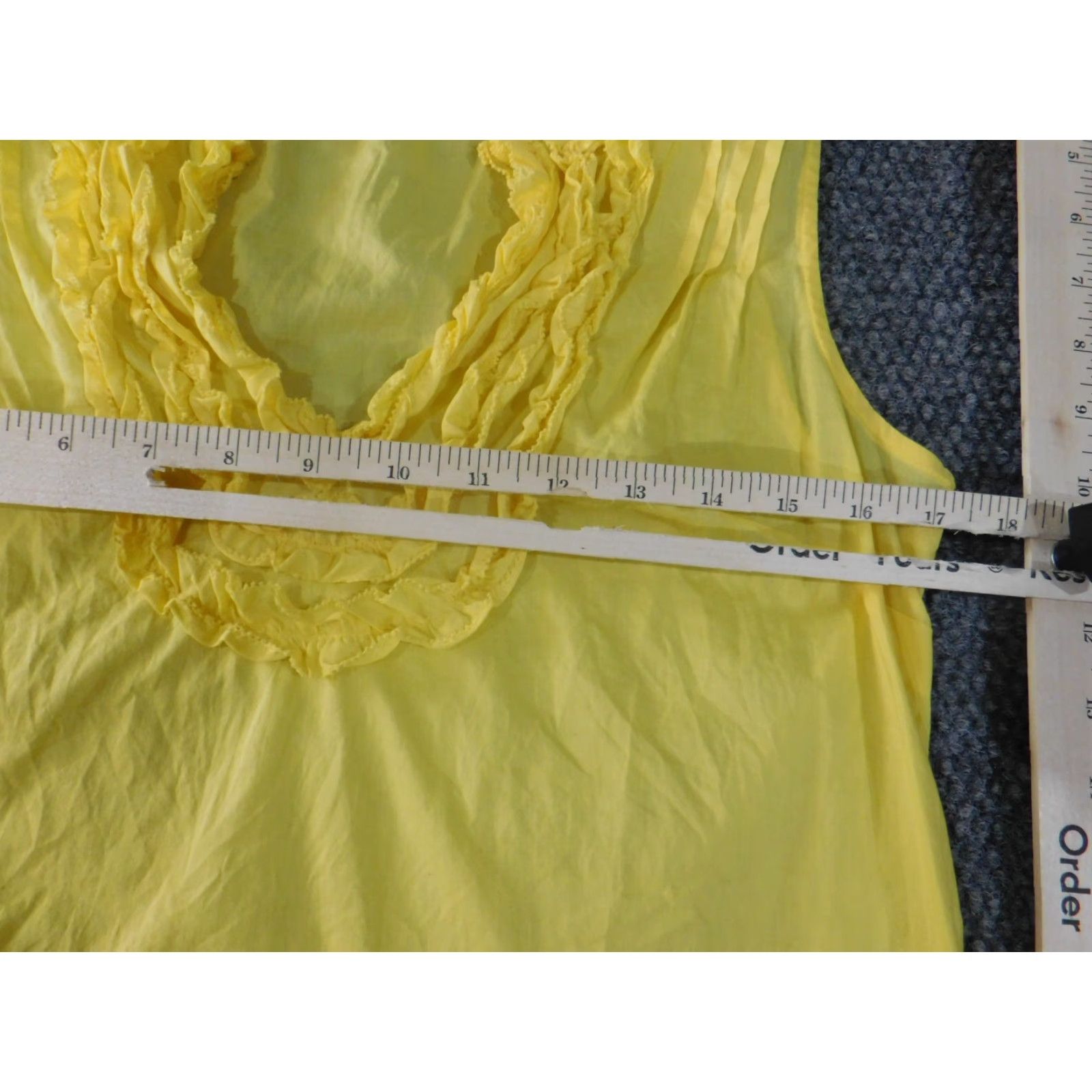 Ann Taylor Loft Ann Taylor Loft Womens Blouse Shirt V-Neck Sleeveless 100% Cotton Yellow M Casual Size M / US 6-8 / IT 42-44 - 6 Thumbnail