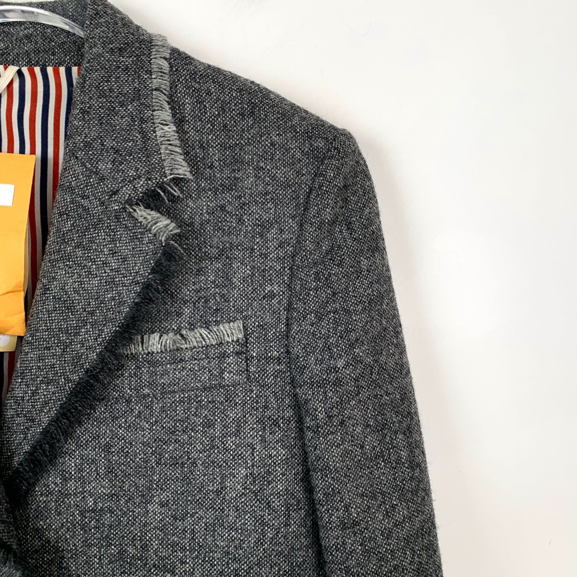 Thom Browne Thom Browne Mens Grey Fringe Trim Wool Blazer Jacket Size 36 Size 36R - 7 Thumbnail