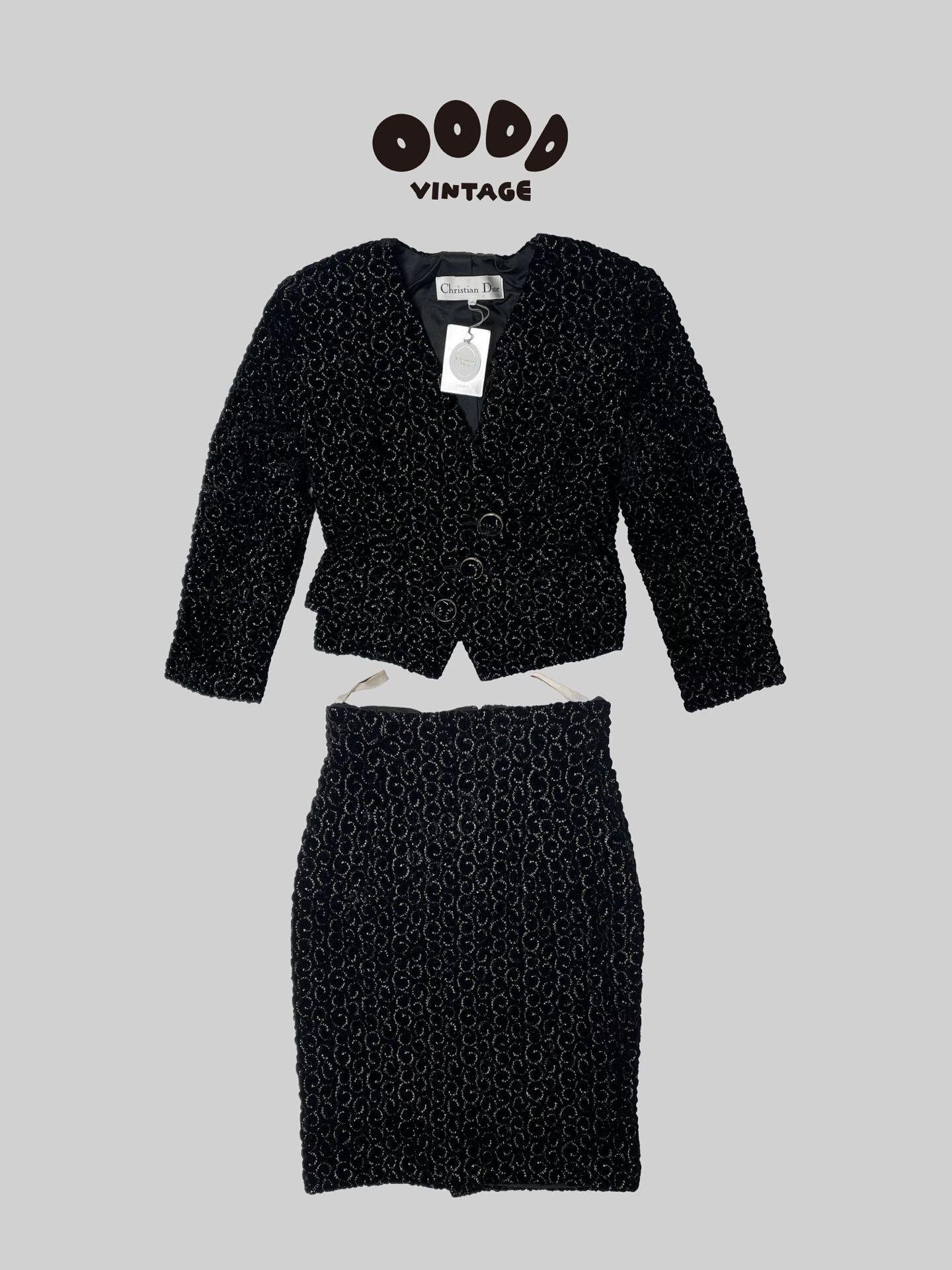 Dior Christian Dior Velvet Embroidered Jacket Set Size XS / US 0-2 / IT 36-38 - 1 Thumbnail