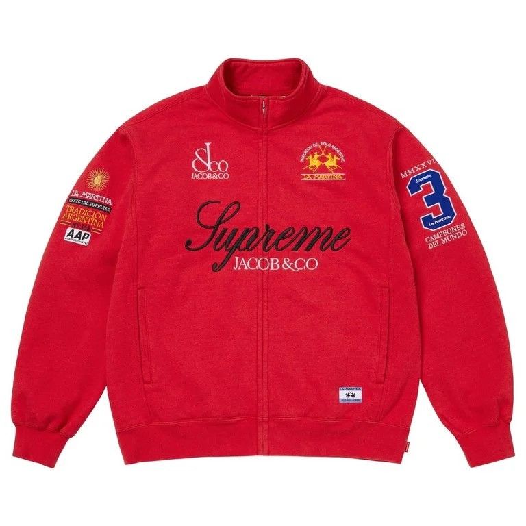 Supreme Supreme Script Stripe Half Zip Sweater - Red | Grailed