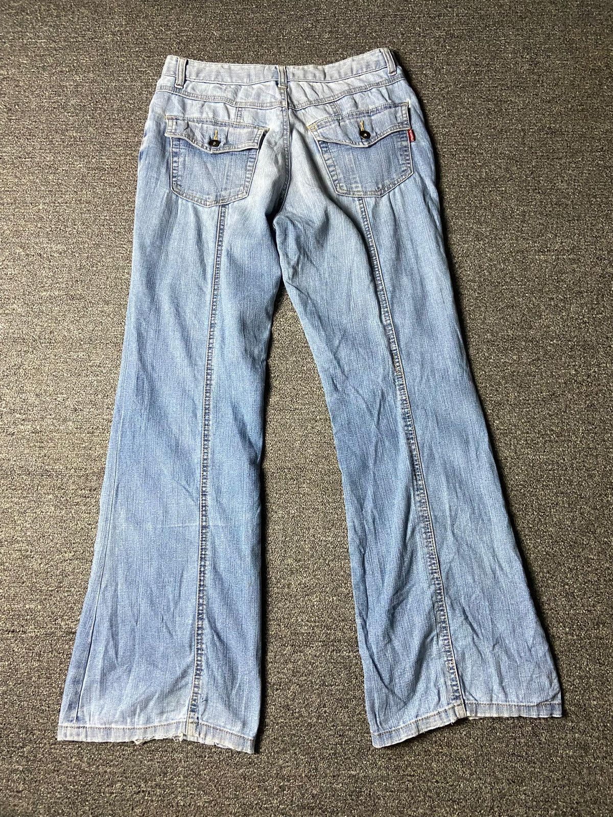 Japanese Brand Vintage FRACILE Wide Leg Jeans with Front Seams (161) Size US 29 - 2 Thumbnail