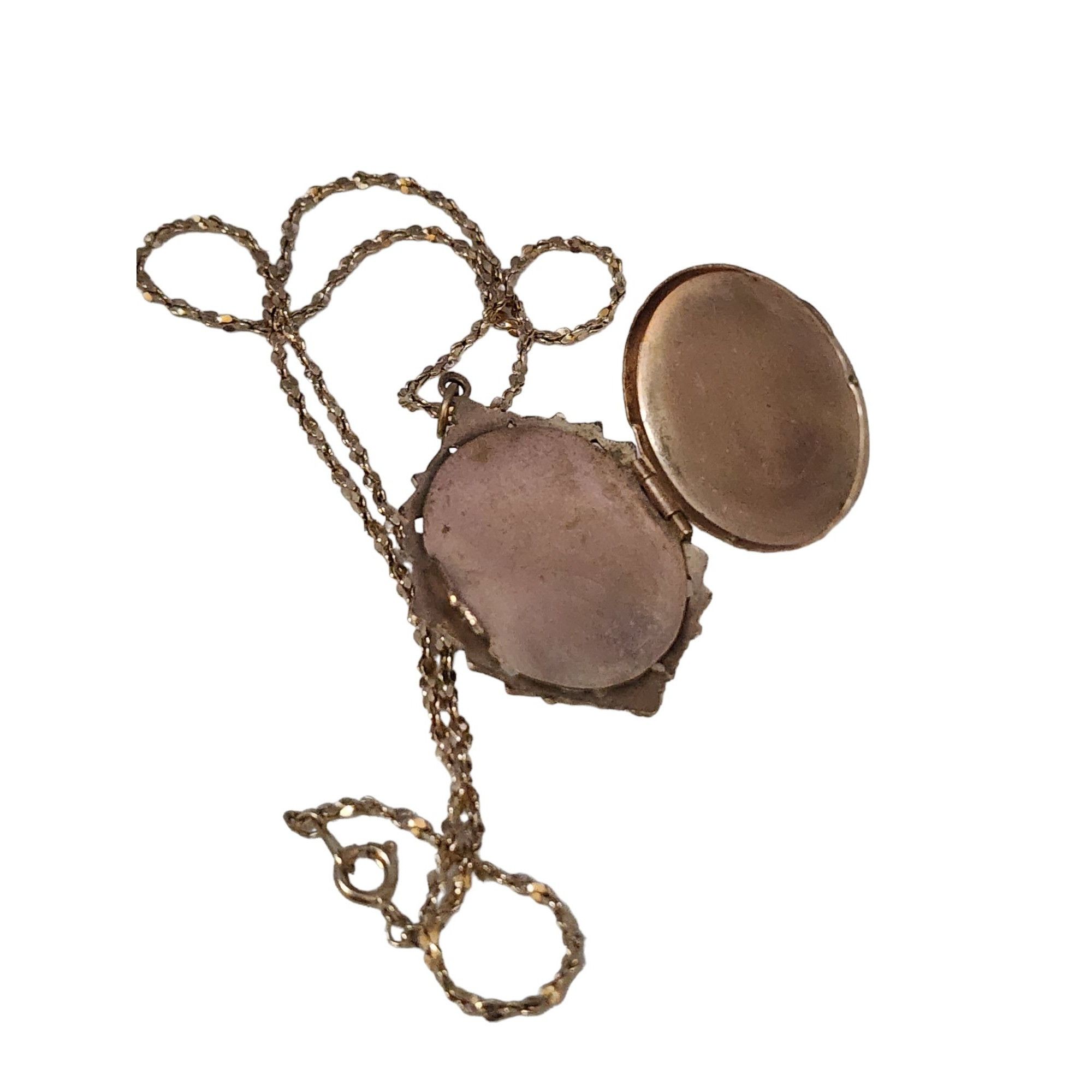 Vintage Fabulous Gold Filled & Faceted Glass Locket Necklace Size ONE SIZE - 4 Thumbnail