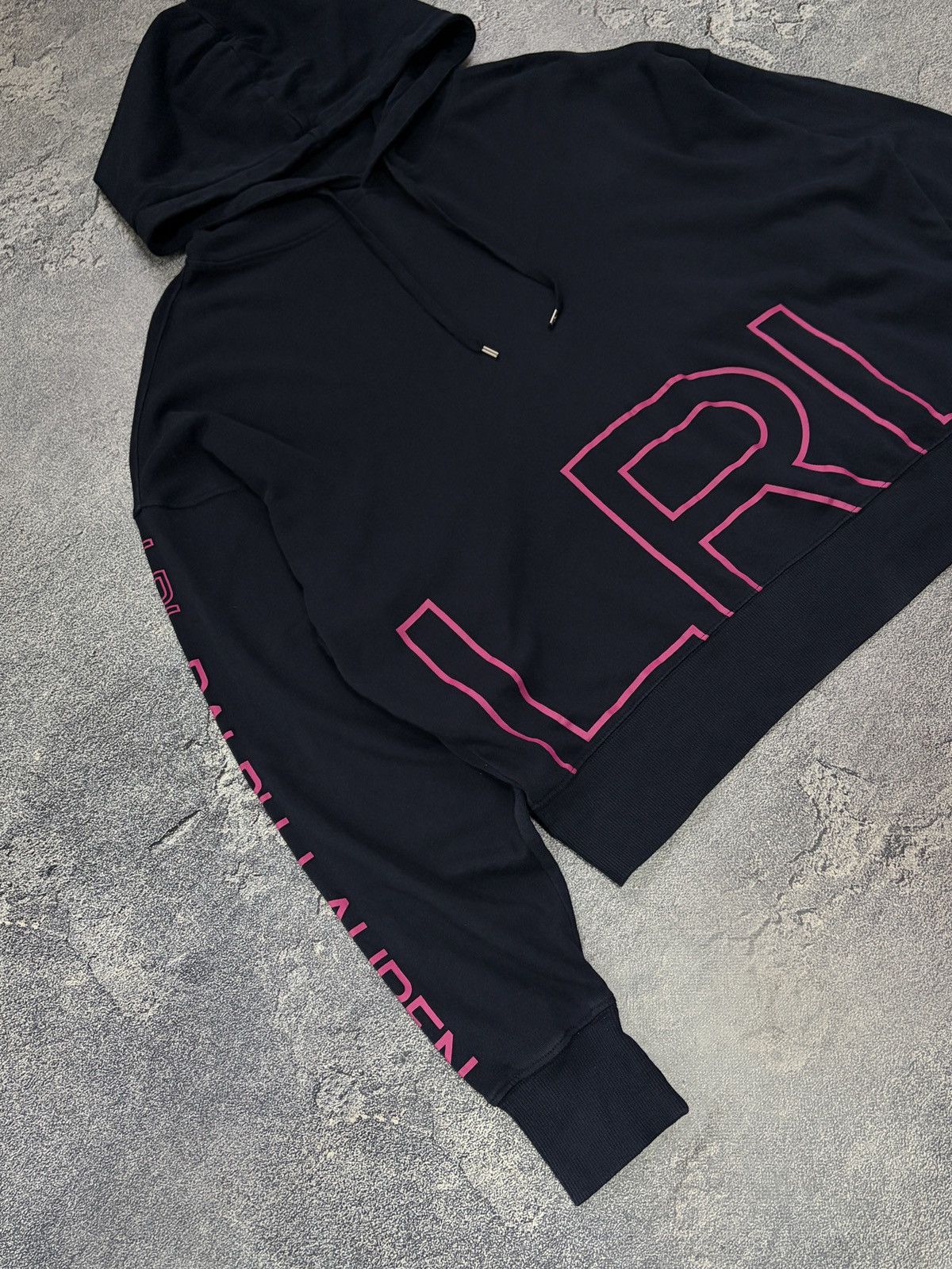 Lauren Ralph Lauren LRL Ralph Lauren Navy Cropped Hoodie Neon Pink Logo M Size M / US 6-8 / IT 42-44 - 8 Thumbnail