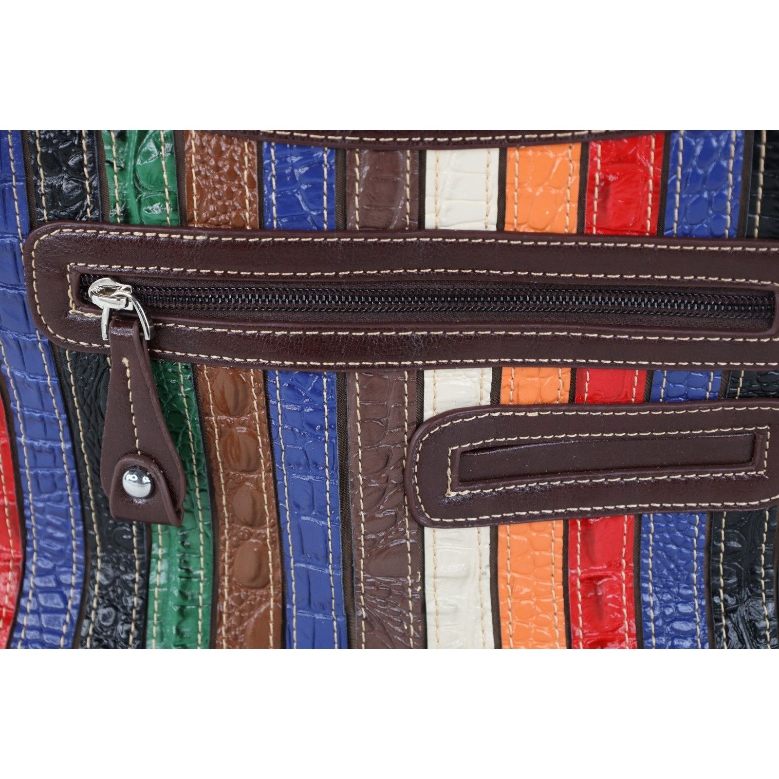 Vintage New Vintage 90s Y2K Babydoll Rainbow Striped Leather Purse Size ONE SIZE - 6 Thumbnail