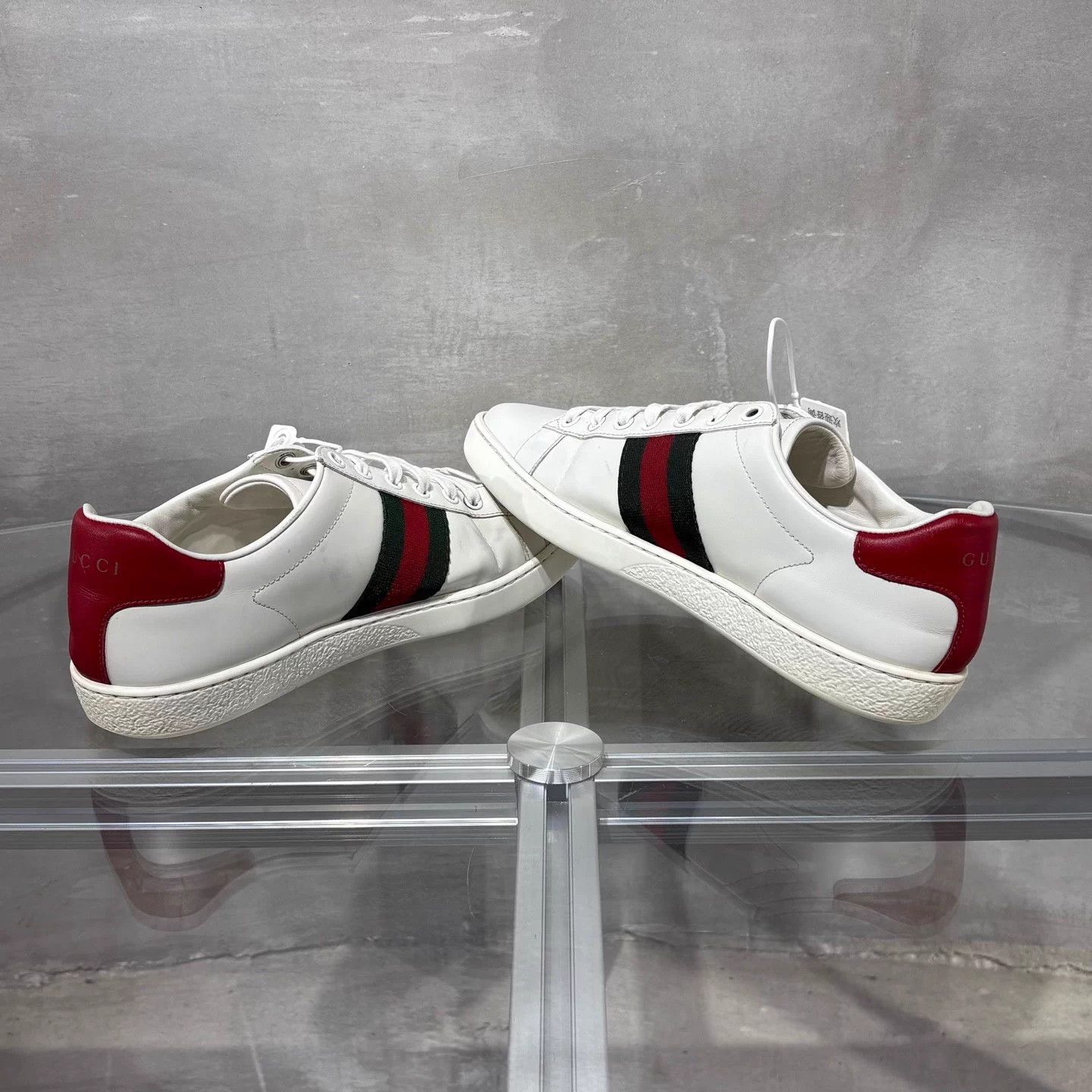 Gucci GUCCI ACE Embroidered Red/Green Web Sneakers 37.5 Size US 7.5 / IT 37.5 - 5 Thumbnail
