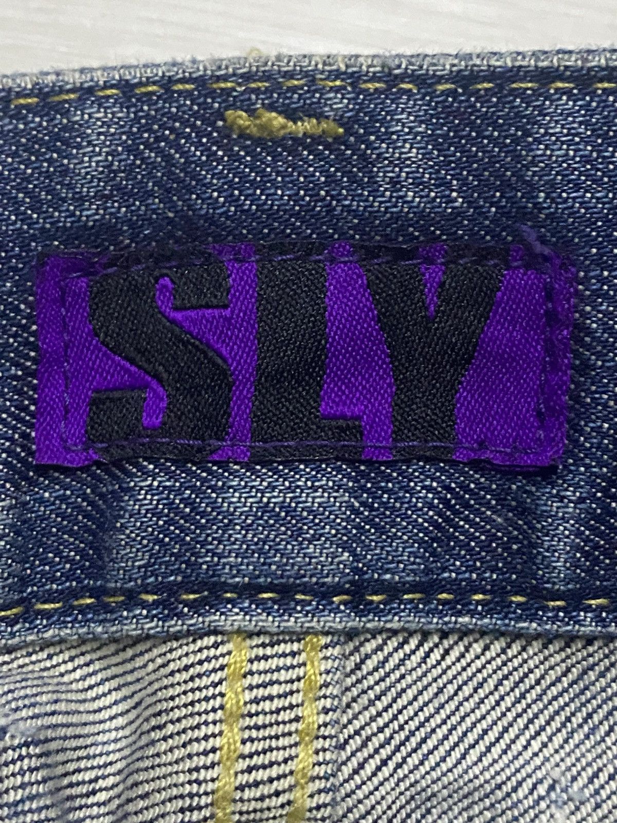 SLY Vintage Sly Blue Wash Distressed Flare Jeans Size US 28 / EU 44 - 10 Thumbnail