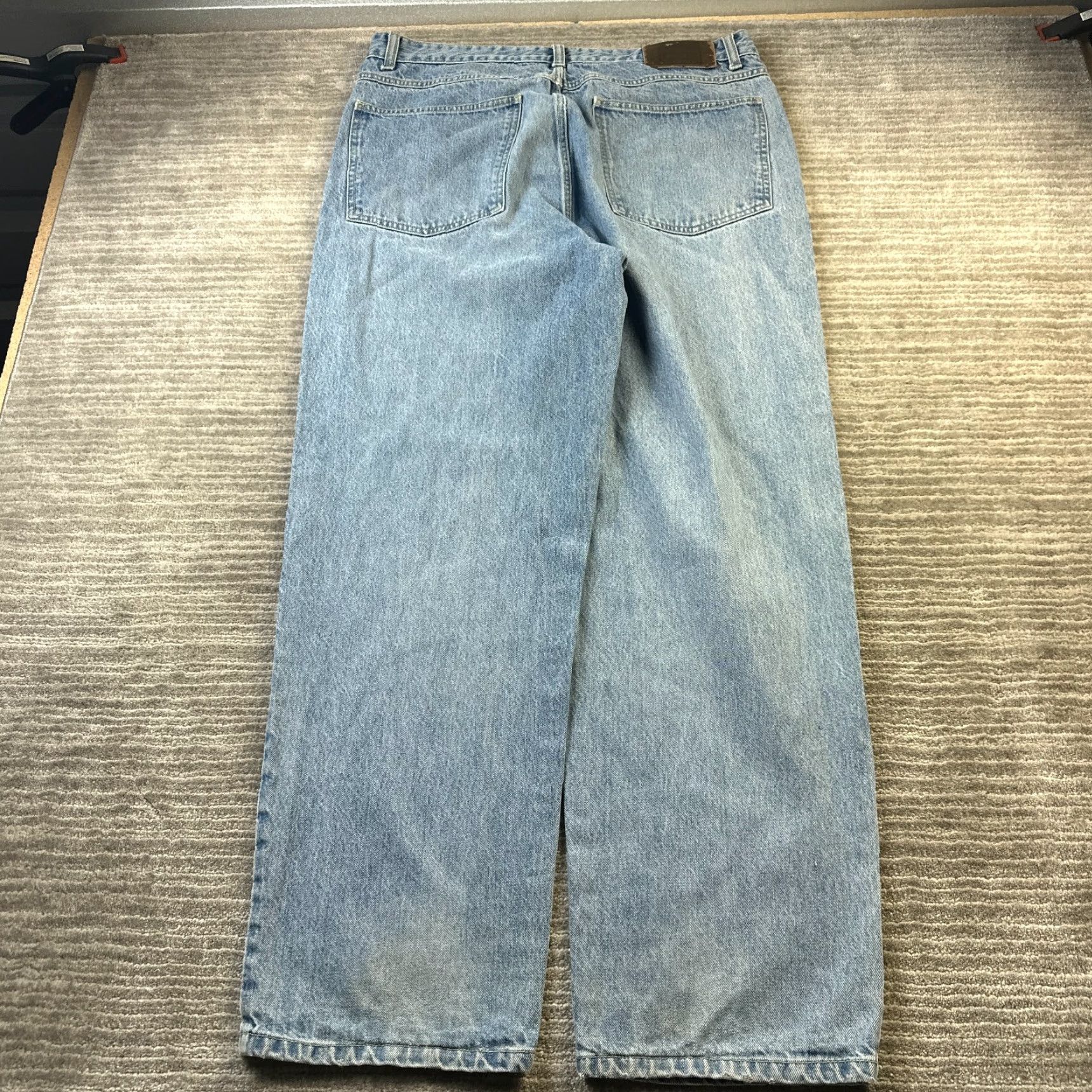 Denime VINTAGE Girbaud Jeans Mens 36x31 Denim Pants Y2K 90s Baggy Wide-Leg Distressed Logo Embroidered Blue 5-Pocket USA Grunge 90s Mens Size US 36 / EU 52 - 2 Thumbnail