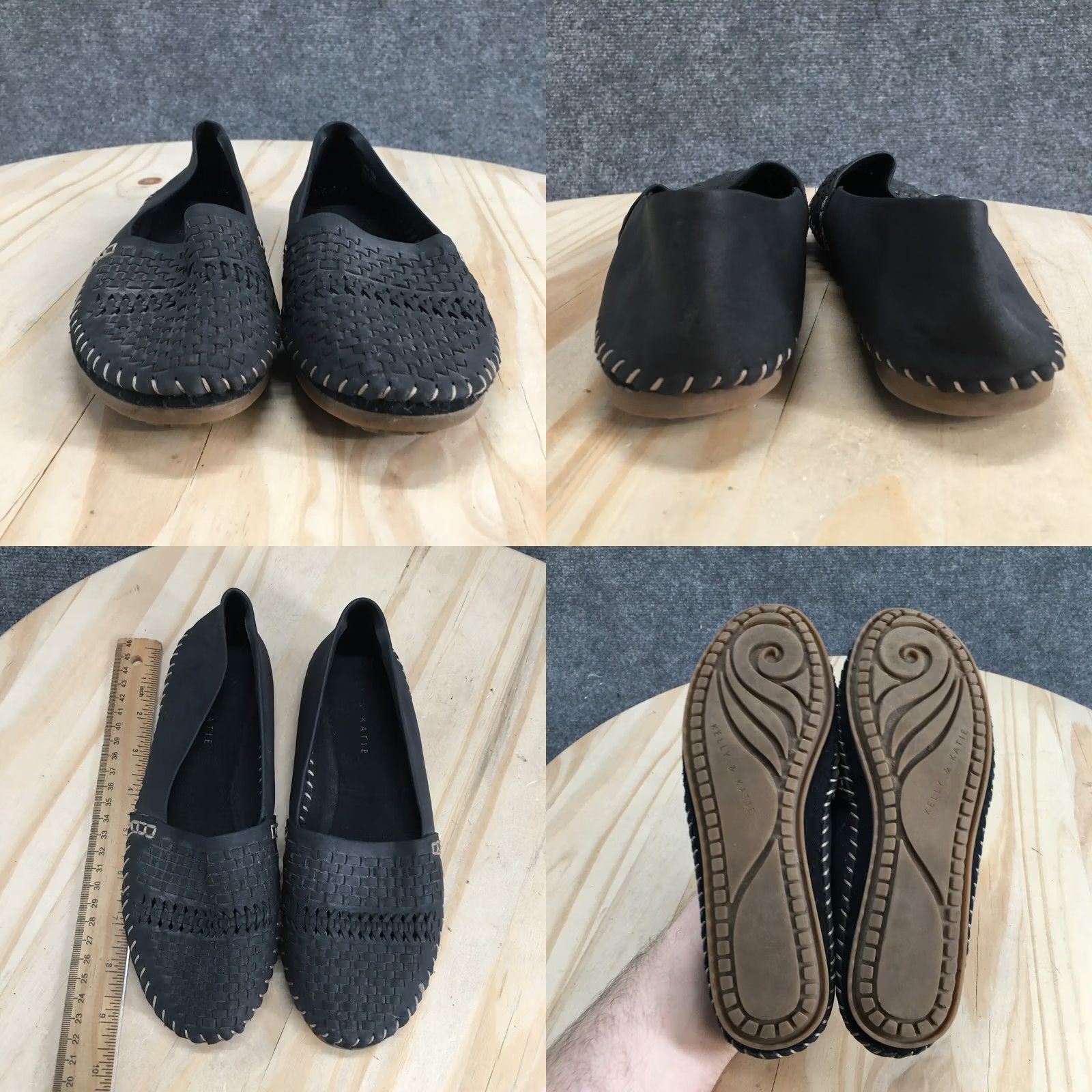 Vintage Kelly & Katie Loafer Womens 7M Black Lana Woven Round Toe Slip On Casual Flats Size US 7 / IT 37 - 8 Thumbnail