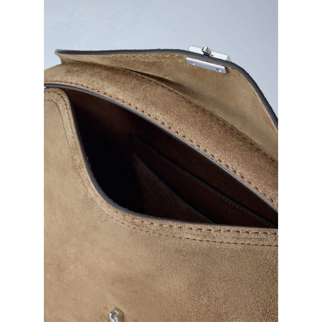 Toteme TOTEME T-lock Brown Suede Top Handle Bag New & Authentic Size ONE SIZE - 5 Thumbnail