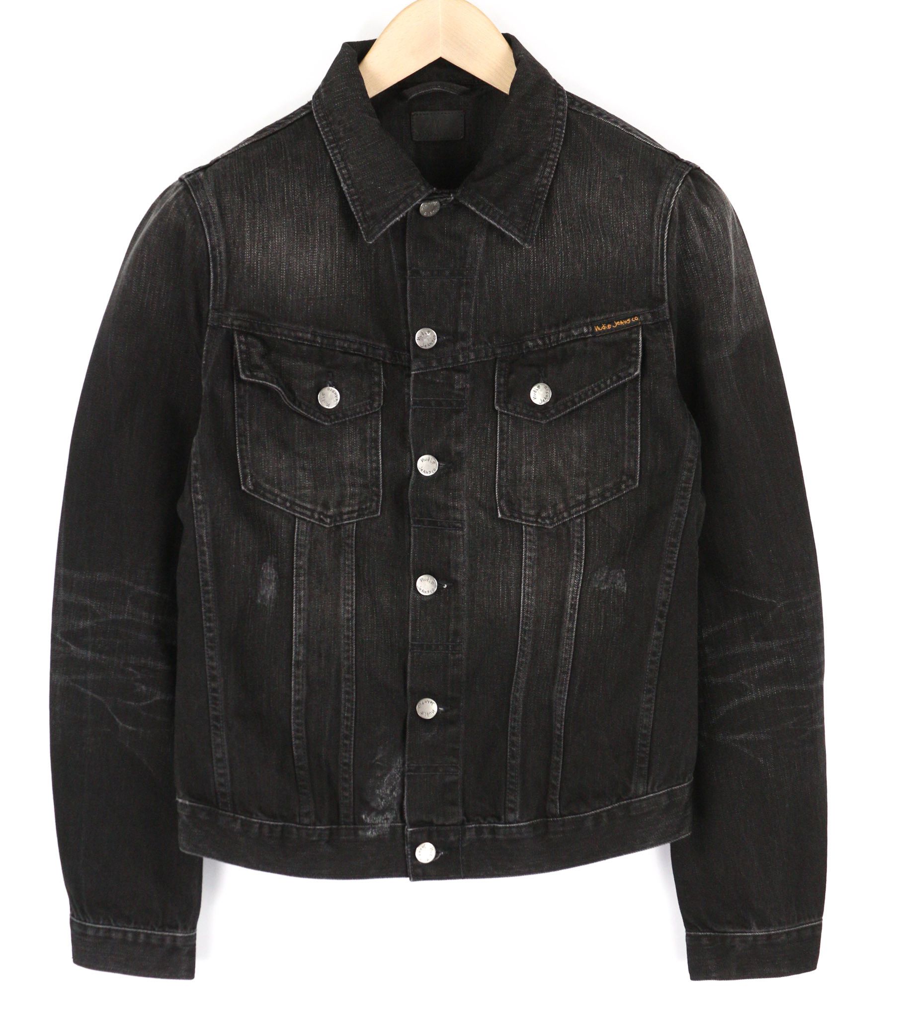 Nudie Jeans BILLY S Black Lotus Organic Polo Washed Jacket 81962 Size US S / EU 44-46 / 1 - 1 Thumbnail