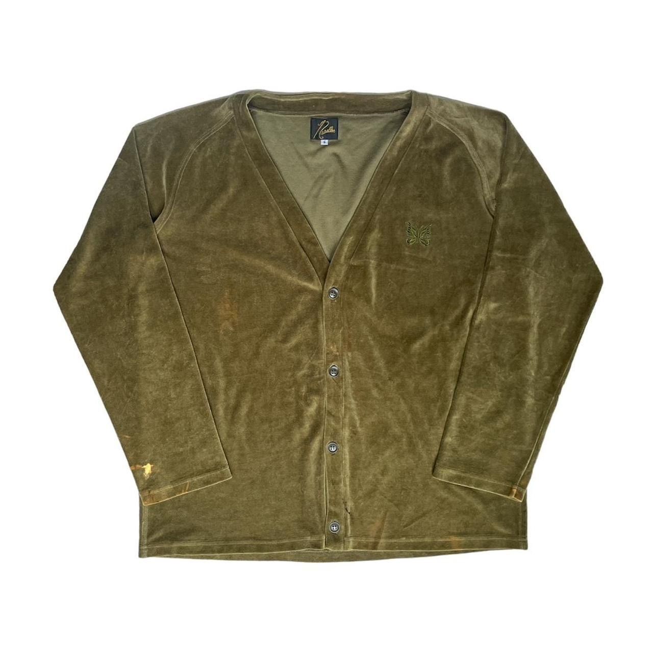 Image of Needles Cardigan in Olive Green, Men's (Size Small)