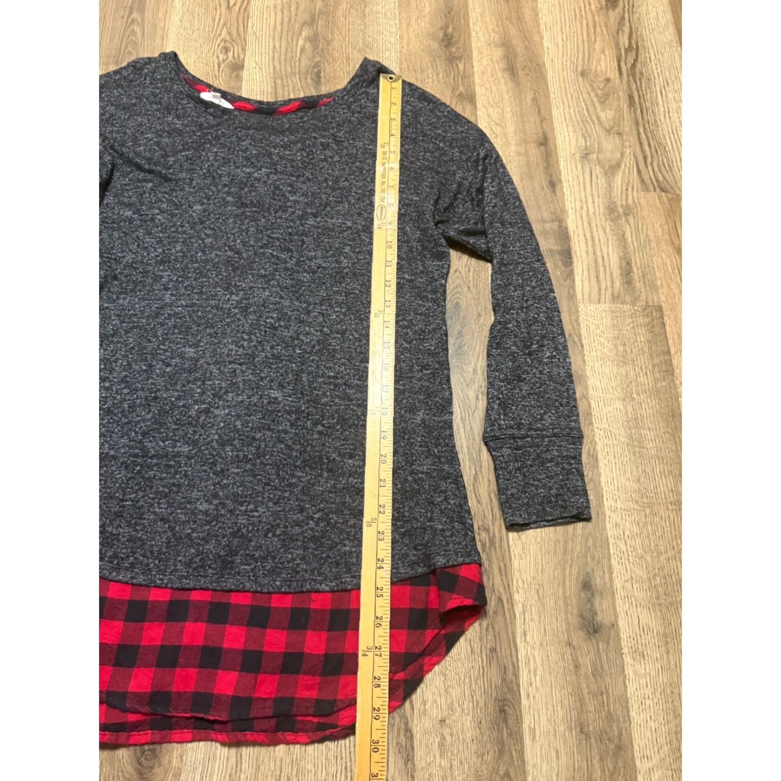 Vintage Maurices Shirt Women's Medium Red Black Grey Plaid Long Sleeve Shirt Size M / US 6-8 / IT 42-44 - 7 Thumbnail