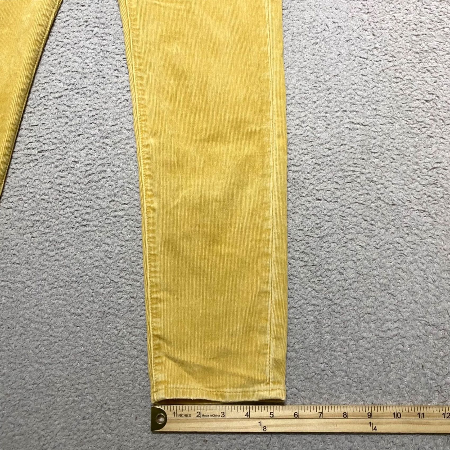 Gap GAP Jeans Womens 0 Regular Slim Straight Medium Wash Corduroy Yellow 5-Pocket Inseam 27 in Button Closure Mid Rise Size 28 Size 25" / US 0 / IT 36 - 6 Thumbnail