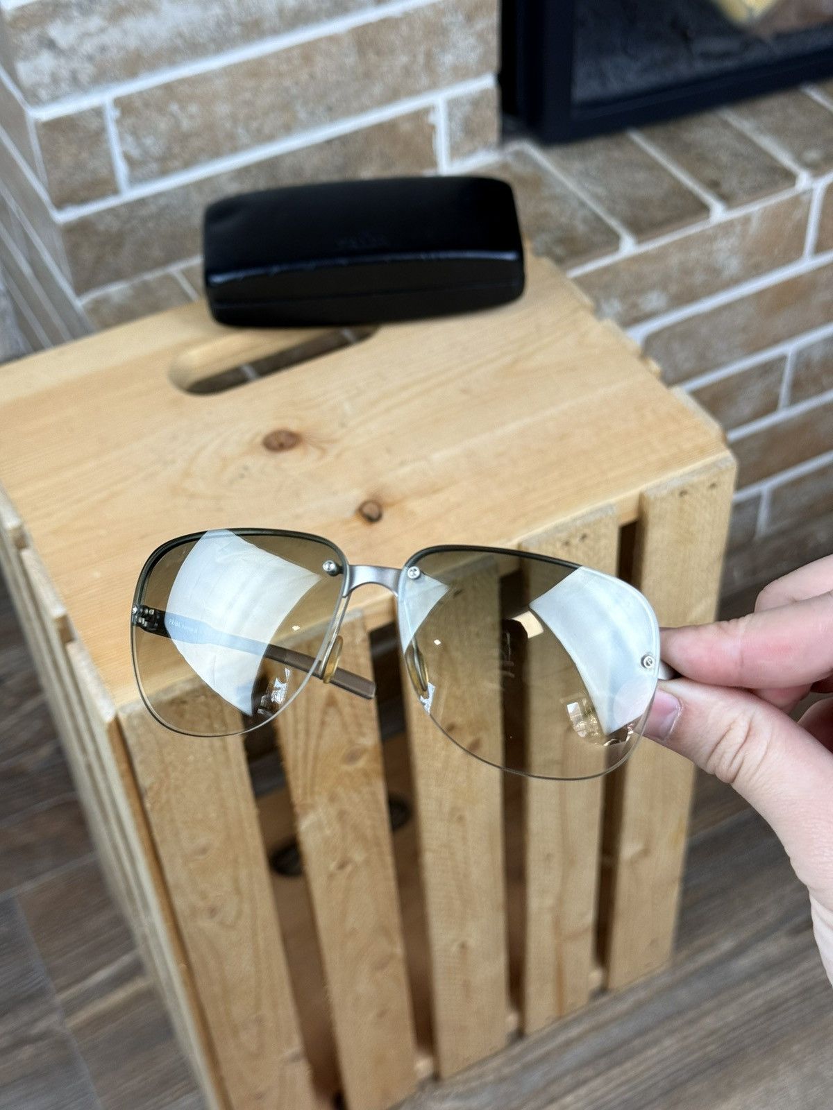Prada × Vintage Vintage Prada Aviator Sunglasses Size ONE SIZE - 3 Thumbnail