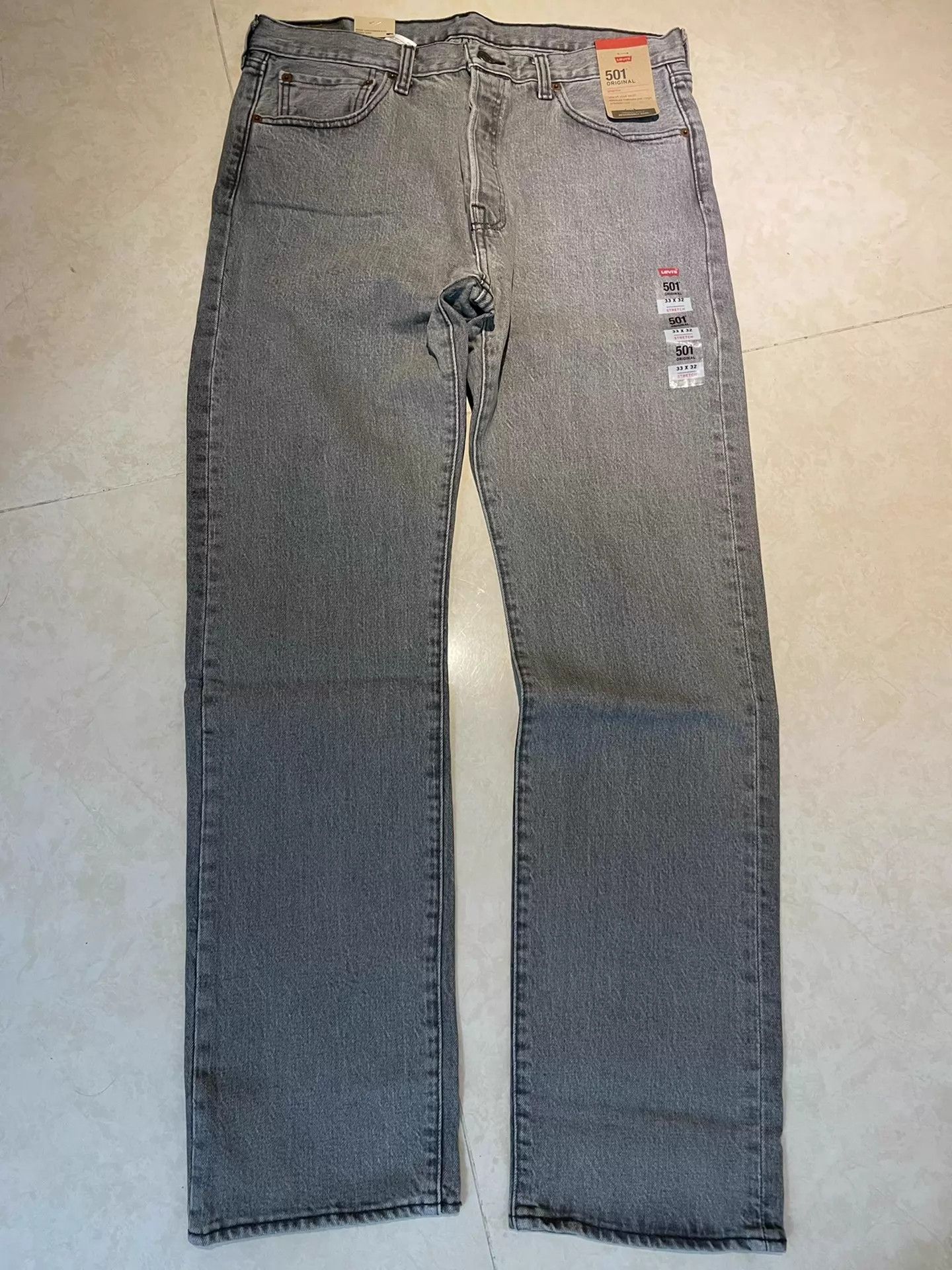 Levi's Levi's 501 Mid-Waist Straight Light Gray Wash Jeans Vintage Size US 33 - 1 Thumbnail
