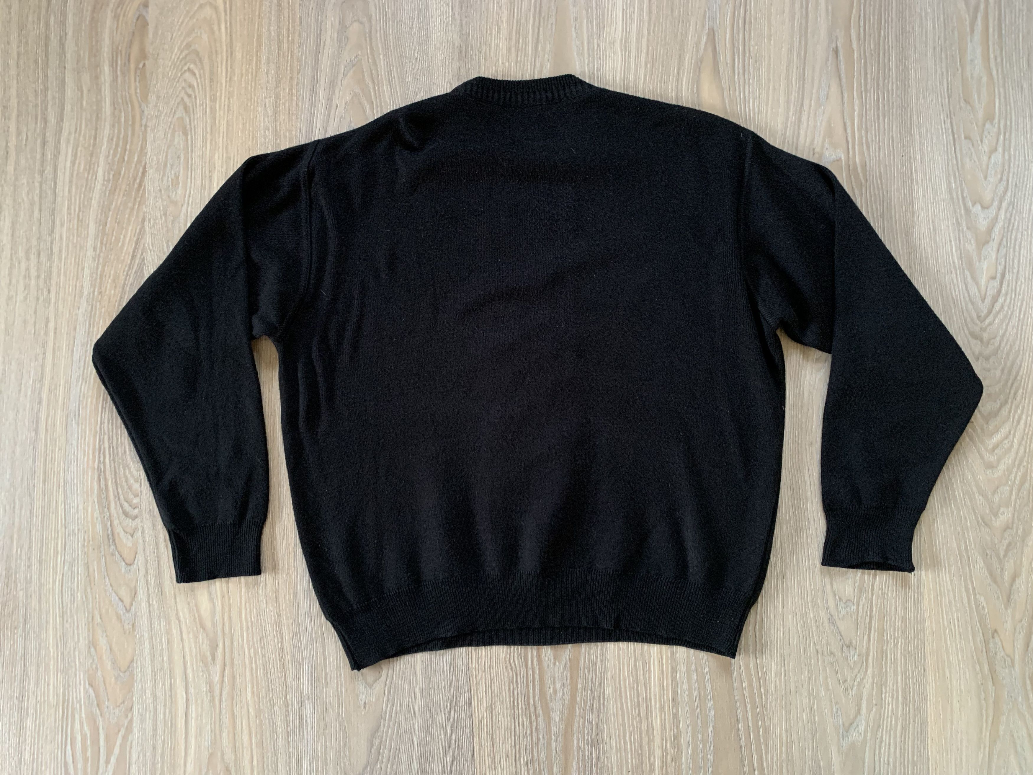 Vintage Beery Collection Black Combined Sweatshirt Leather Wool Size US L / EU 52-54 / 3 - 3 Thumbnail