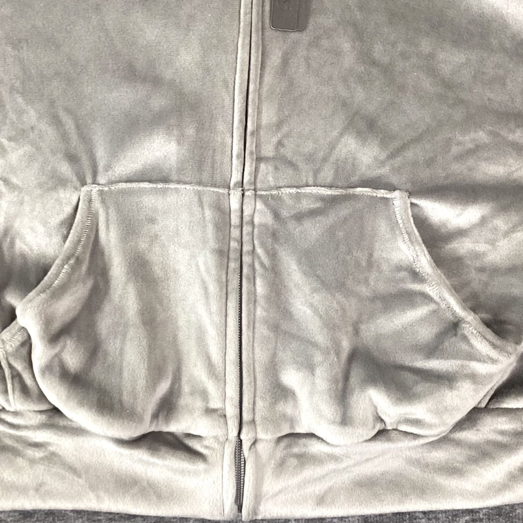 SKIMS Skims Velour Hoodie Cropped Zip Up Women XL Gray/ Honey Grey Zipper Full Zip Hooded Pockets Lounge Casual Activewear Size XL / US 12-14 / IT 48-50 - 3 Thumbnail