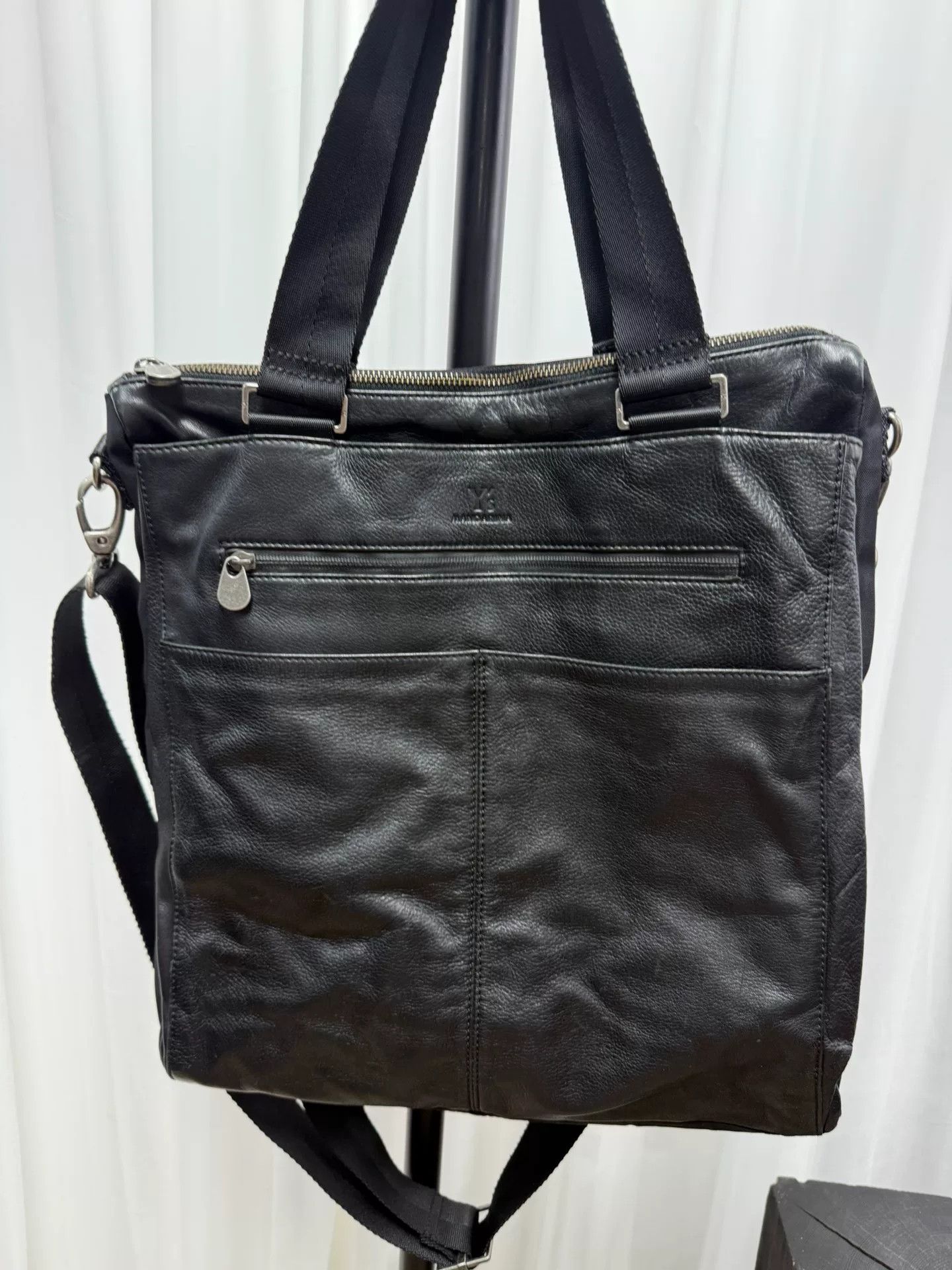yohji yamamoto leather tote bag collaboration