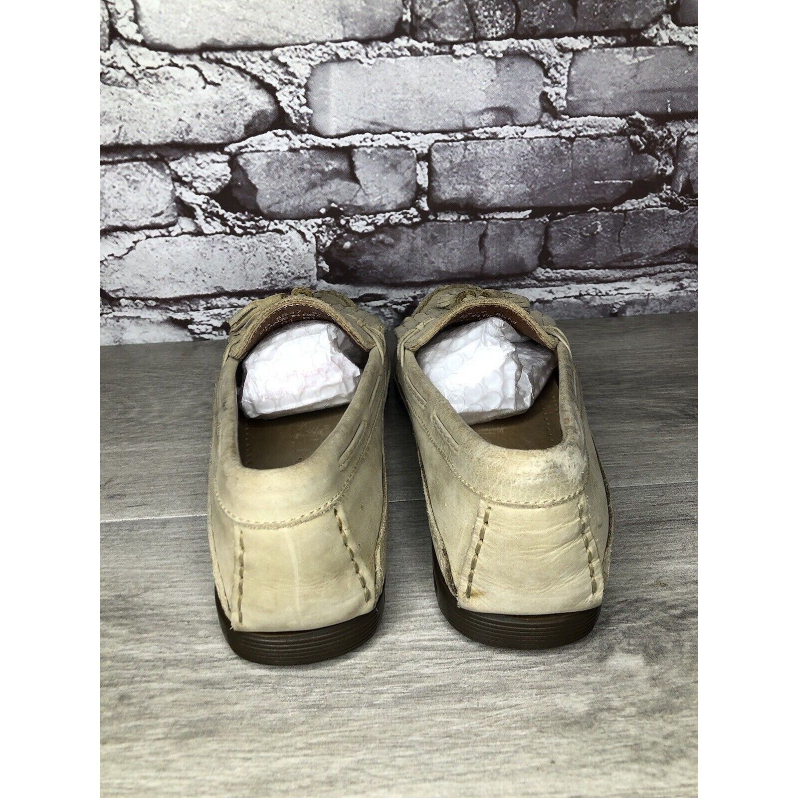 Johnston & Murphy Johnston Murphy Passport Beige Leather Tassel Kiltie Loafers Size US 8.5 / EU 41-42 - 4 Thumbnail