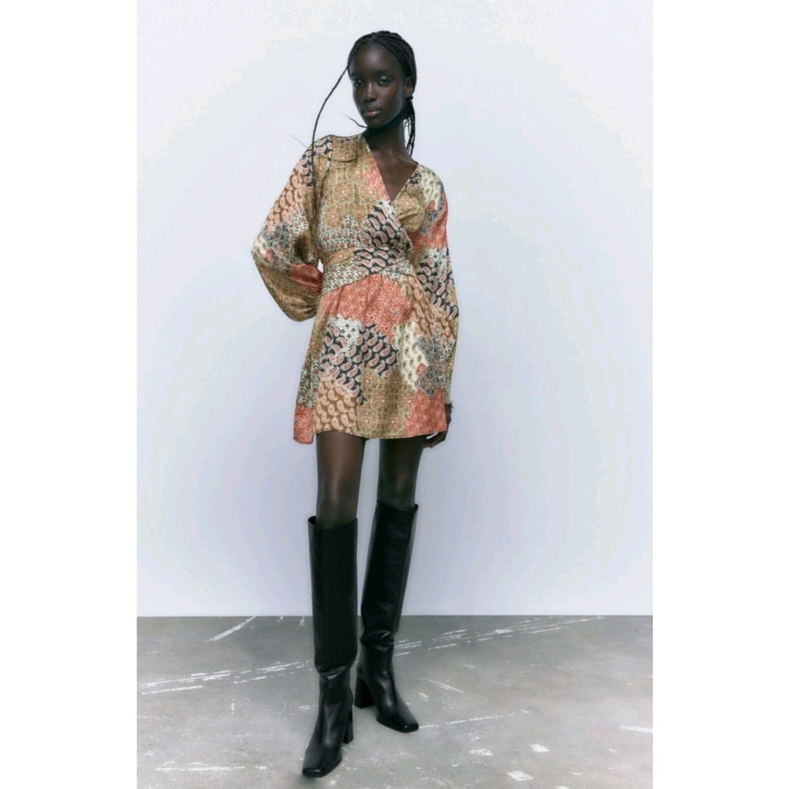 Zara Zara Print Dress Boho hippy Festival goldy peach Size M / US 6-8 / IT 42-44 - 2 Thumbnail