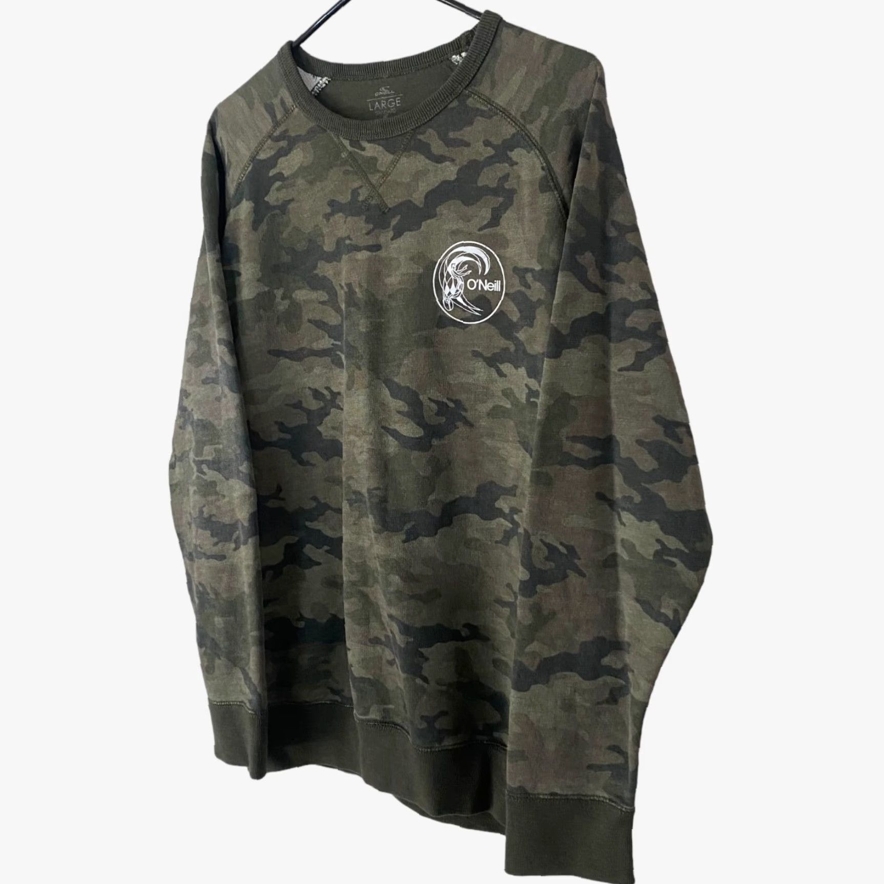 O'Neill O'Neill Camo Sweatshirt Green Crewneck Long Sleeve Men Large Pullover Logo Beach Classic Mens Size US L / EU 52-54 / 3 - 2 Thumbnail