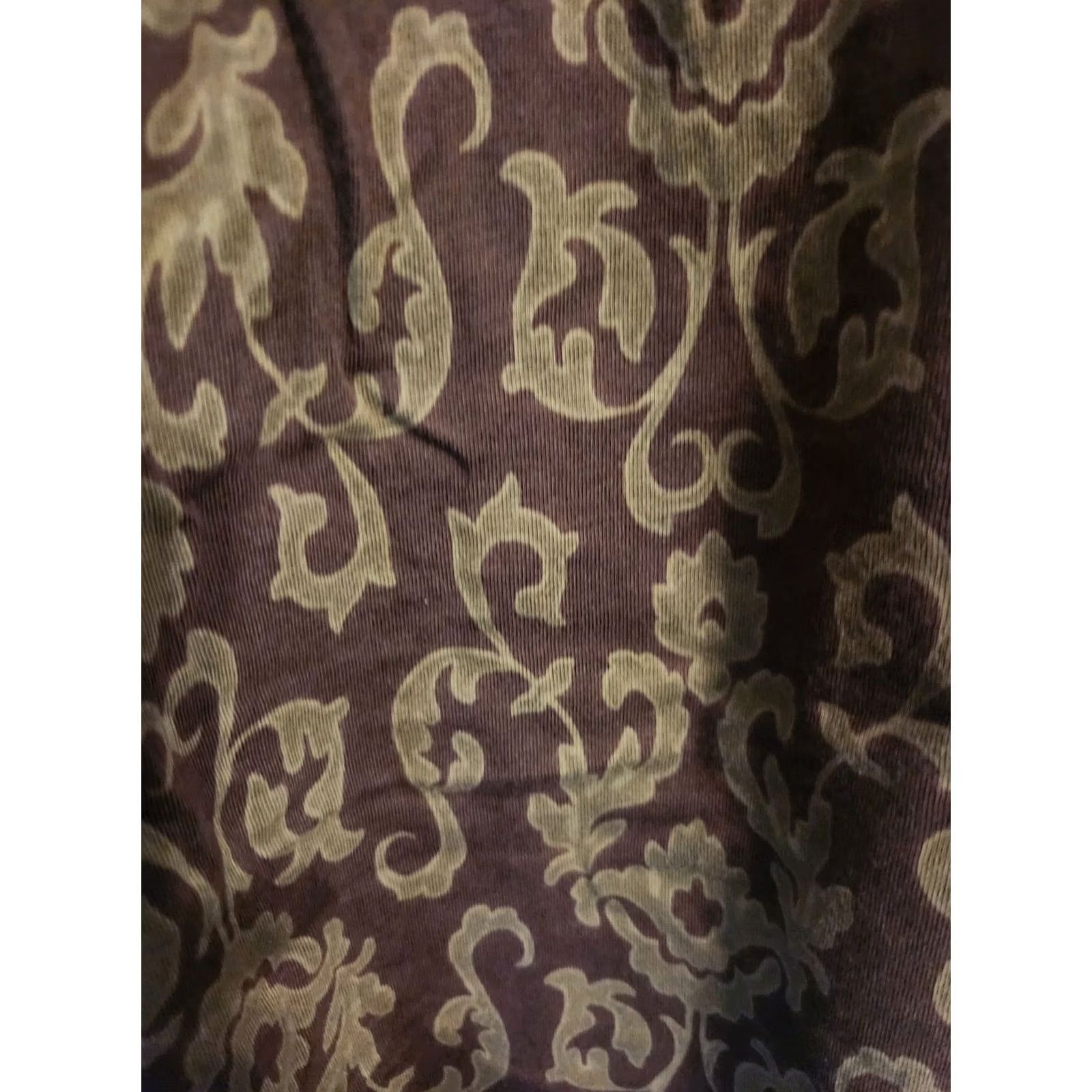 Vintage Sonoma Brown Damsk Print 3/4 Sleeve V Neck Top Shirt 1X Plus Women Size XL / US 12-14 / IT 48-50 - 3 Thumbnail