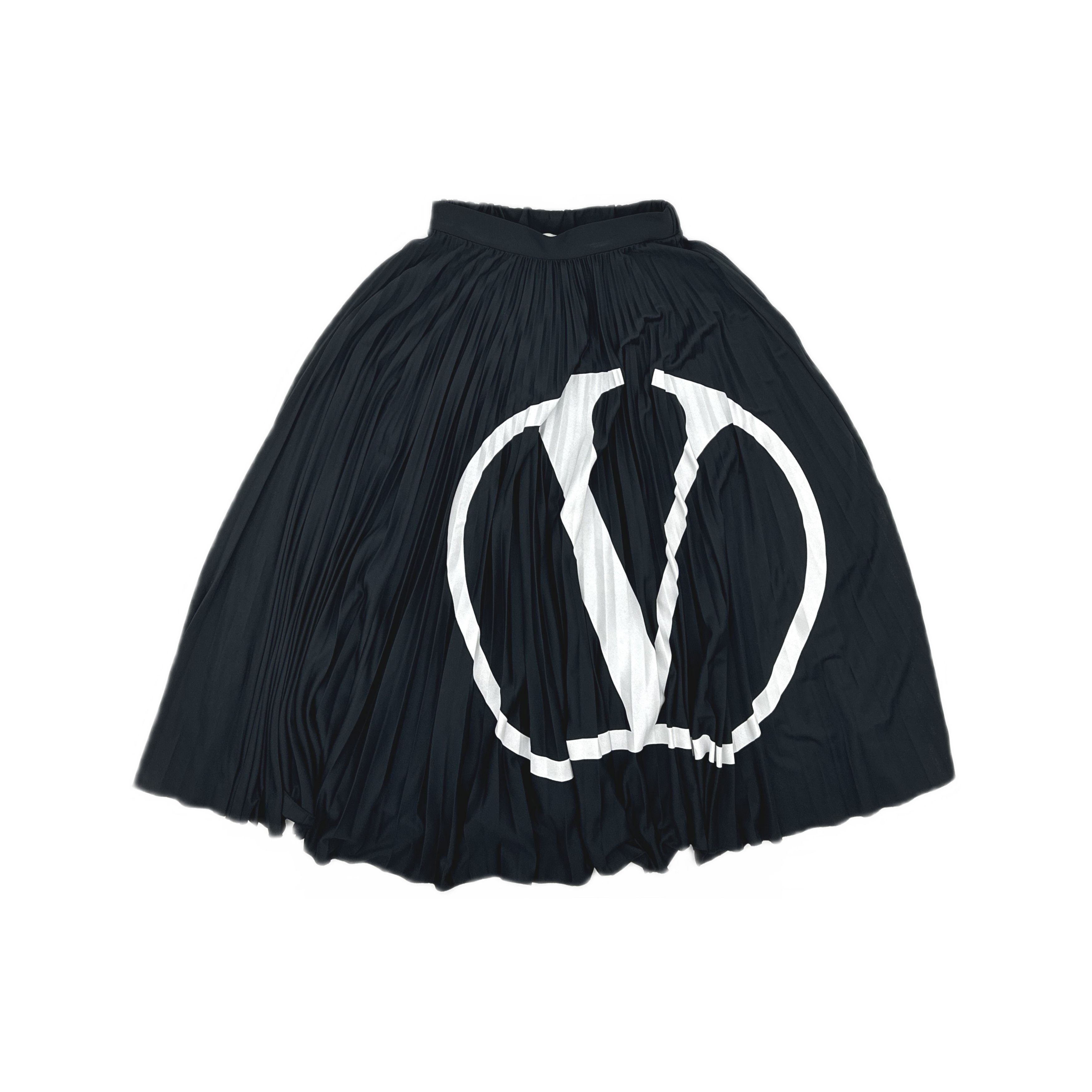 Valentino Valentino V Logo Pleated Midi Skirt XS Size 26" / US 2 / IT 38 - 1 Thumbnail