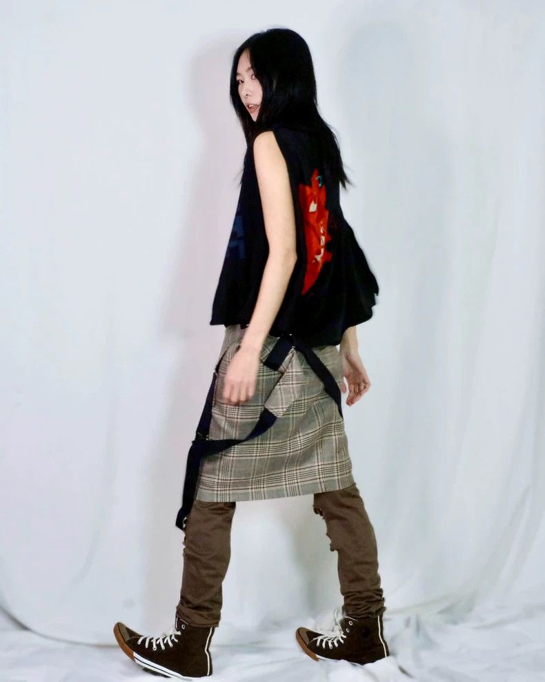 Junya Watanabe Junya Watanabe CDG Asymmetric Plaid Skirt Size 26" / US 2 / IT 38 - 1 Thumbnail