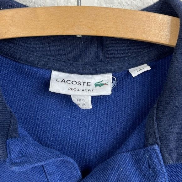 Lacoste LACOSTE Striped Collar Regular Fit Piped Cotton Piqué Polo - Size US XL / EU 56 / 4 - 6 Thumbnail